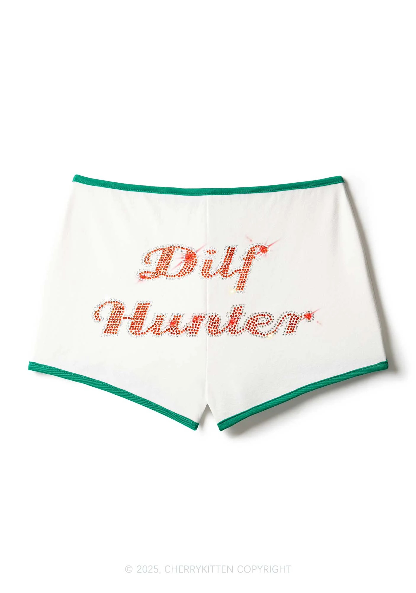 Rhinestone Green Hunter Y2K Booty Shorts Cherrykitten - Image 3