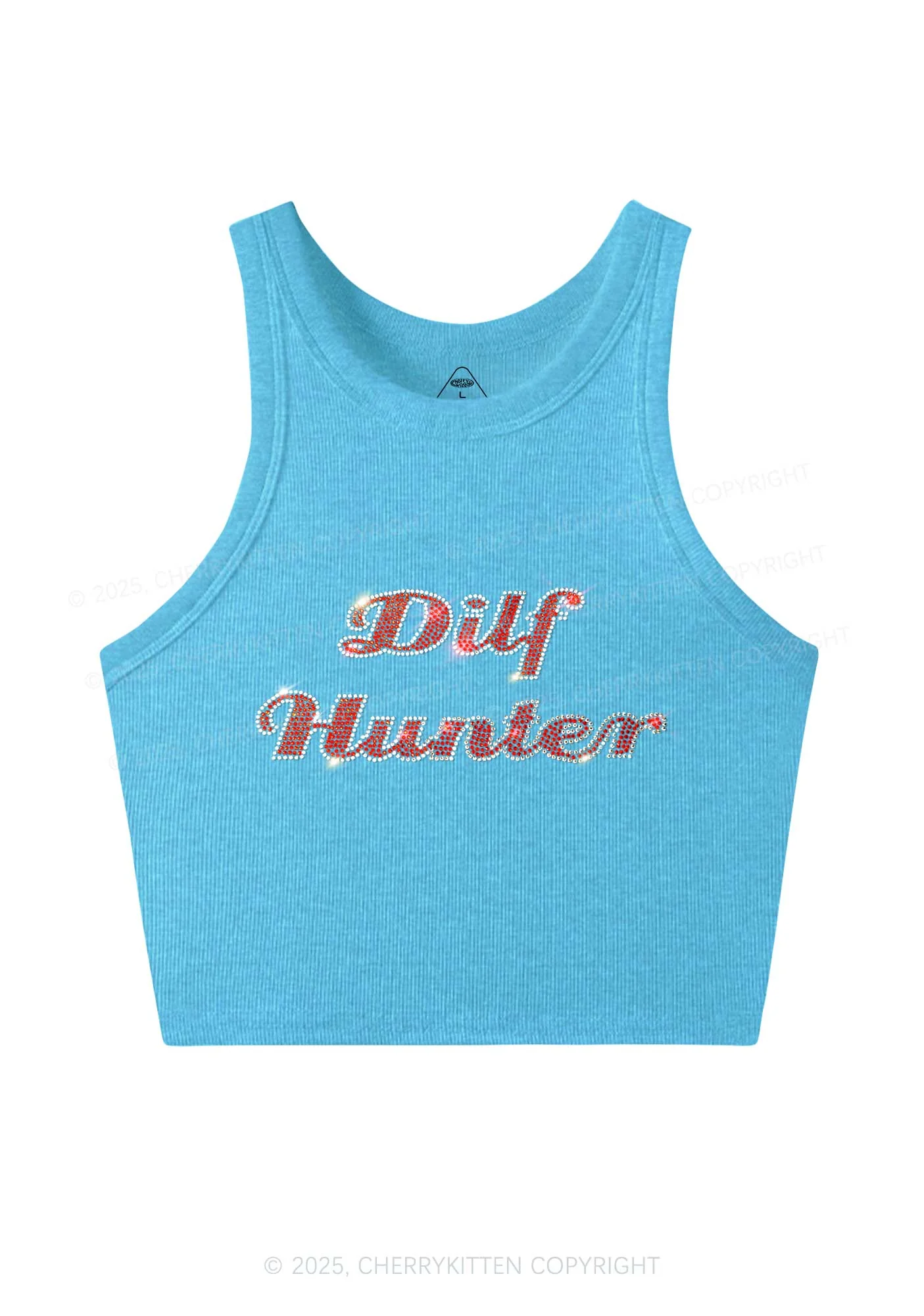 Rhinestone Green Hunter Y2K Crop Tank Top Cherrykitten - Image 3