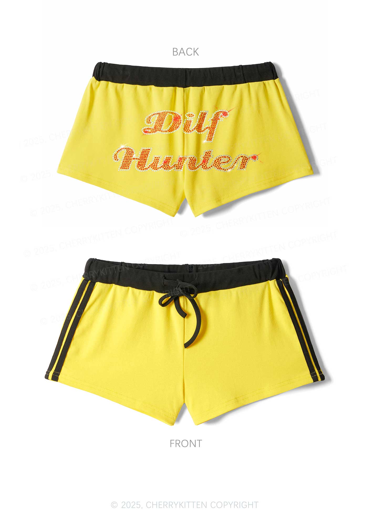 Rhinestone Green Hunter Y2K Drawstring Mini Shorts Cherrykitten - Image 3