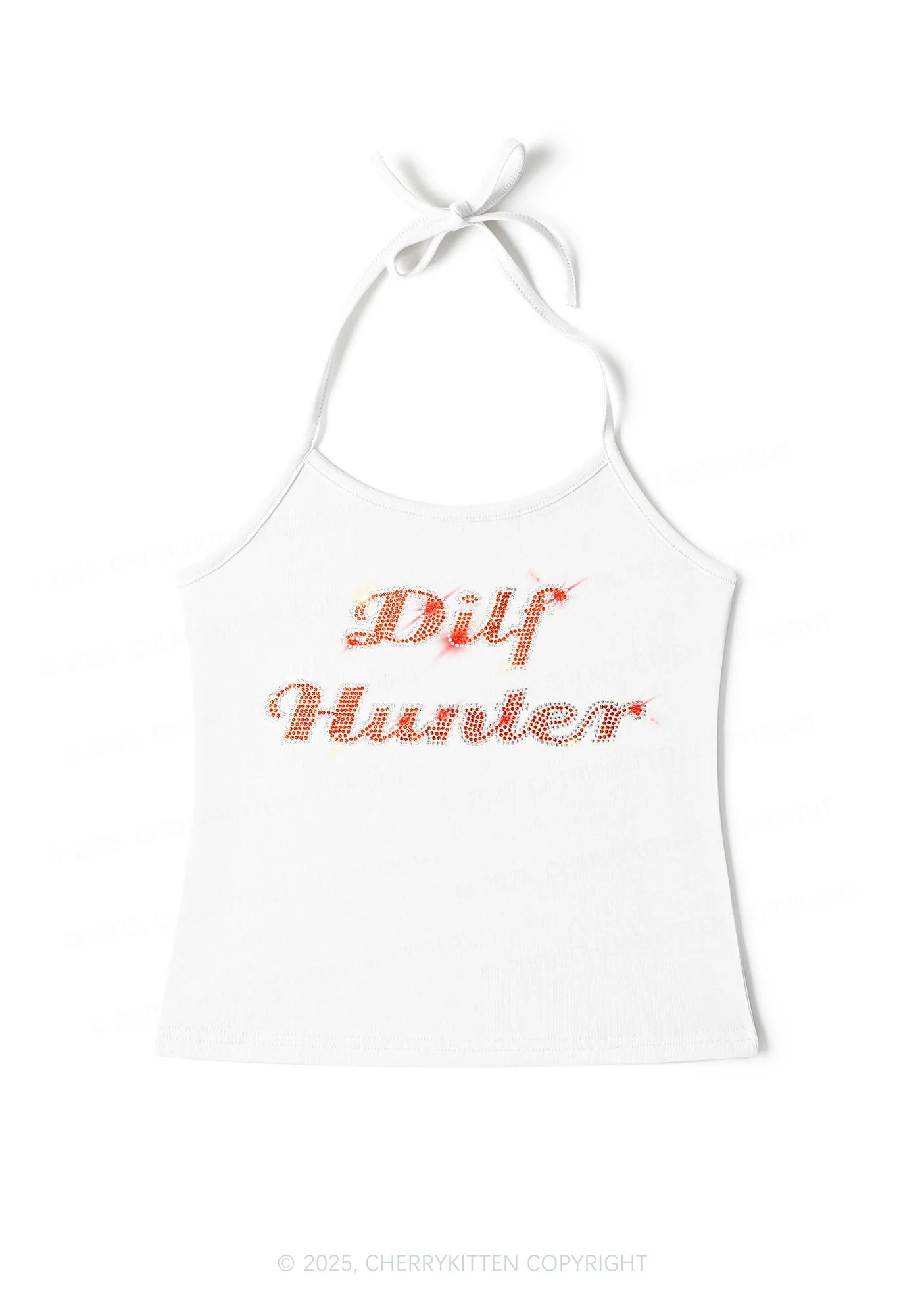 Rhinestone Green Hunter Y2K Halter Neck Cami Cherrykitten - Image 3