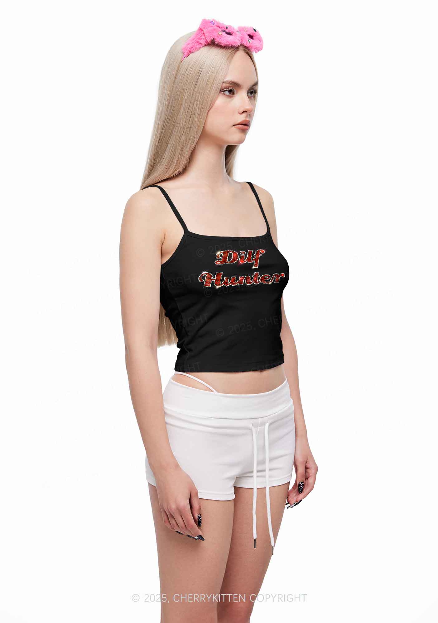 Rhinestone Green Hunter Y2K Spaghetti Strap Cami Cherrykitten - Image 2