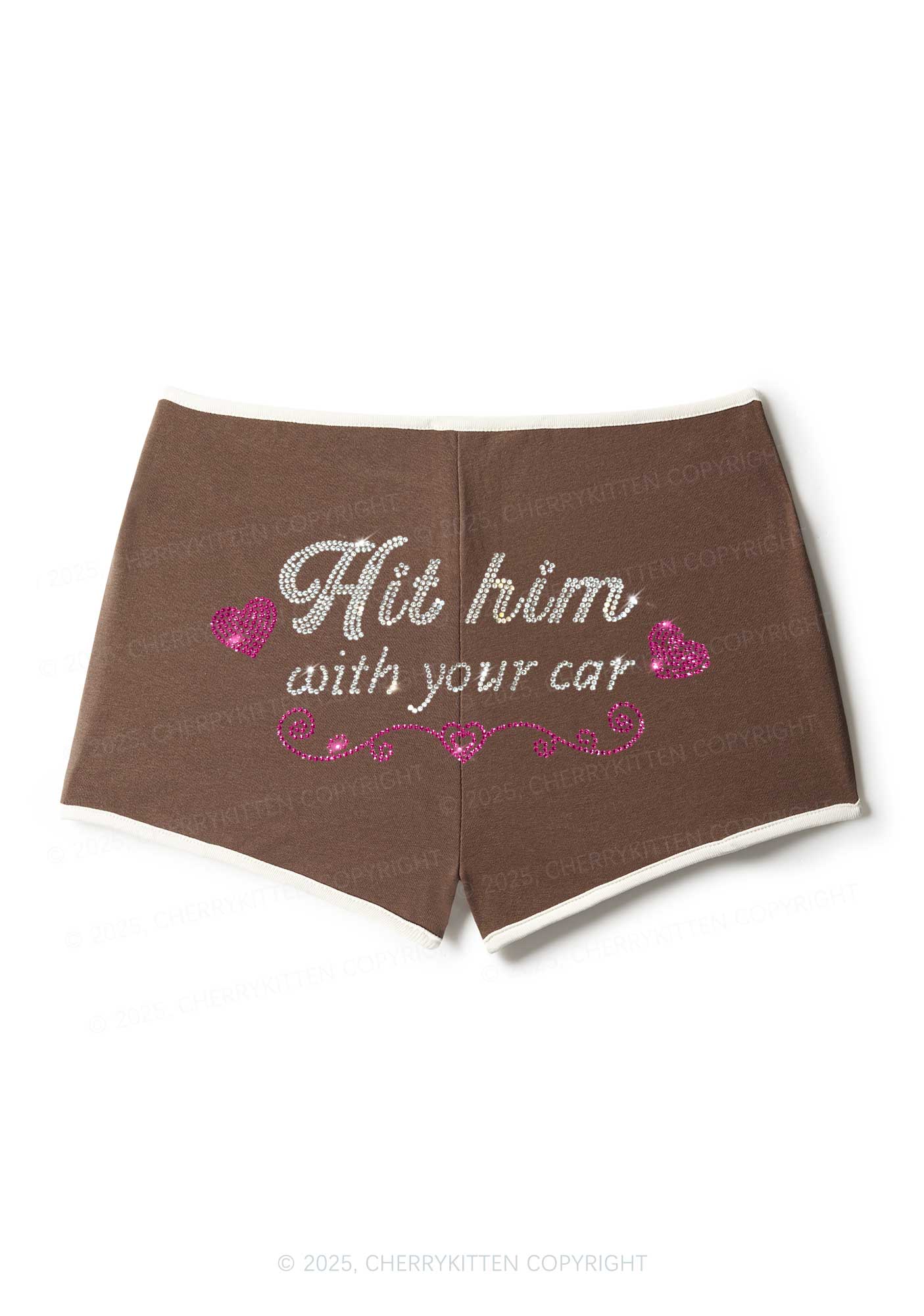Rhinestone Hit Him Y2K Booty Shorts Cherrykitten - Image 3