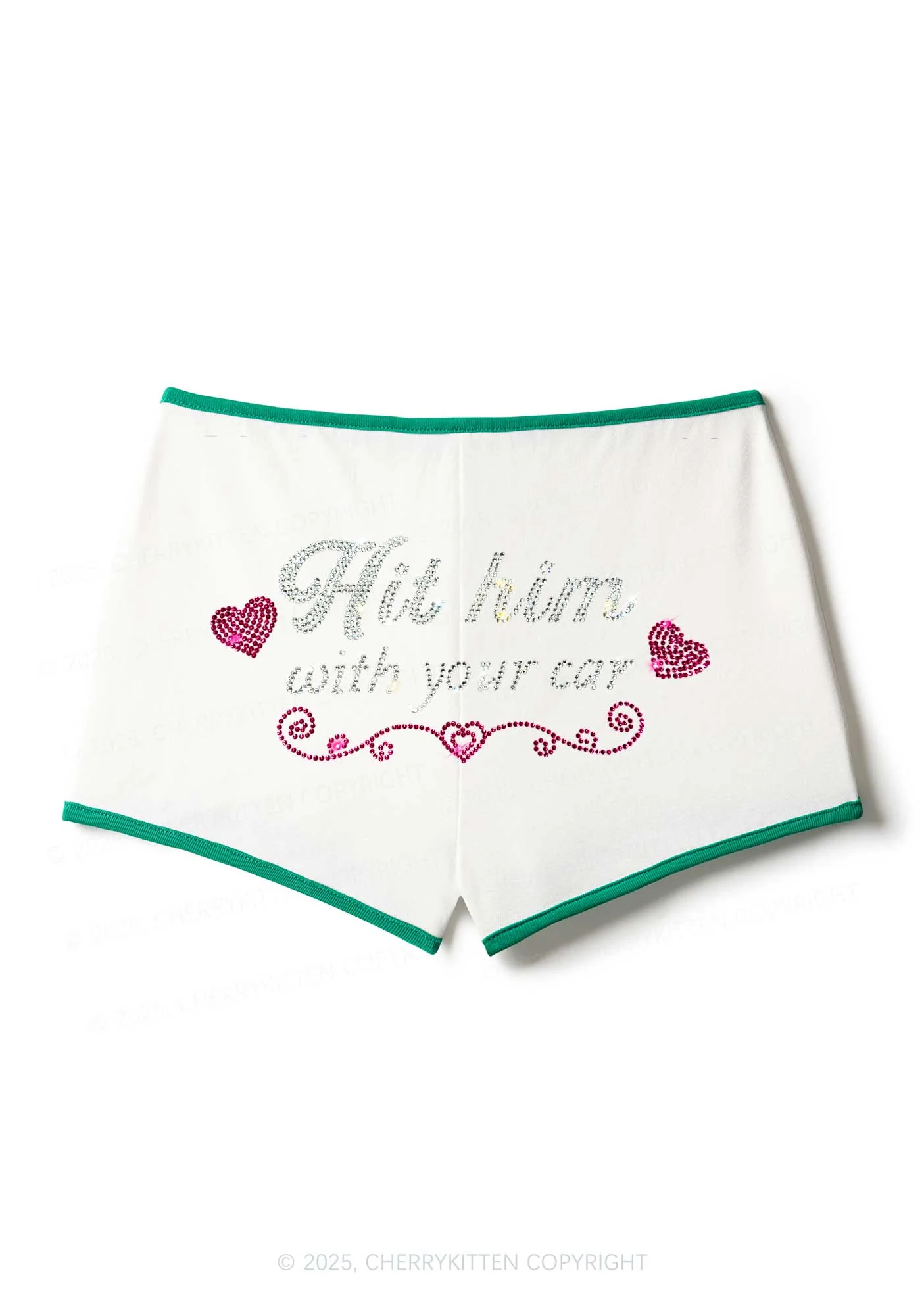 Rhinestone Hit Him Y2K Booty Shorts Cherrykitten - Image 4