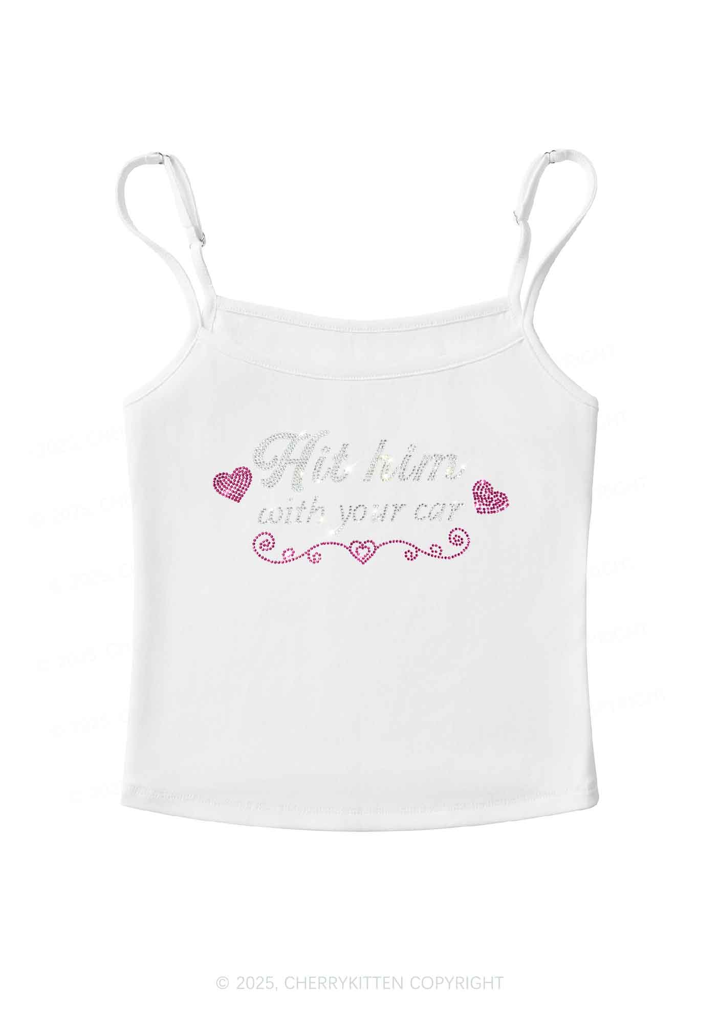 Rhinestone Hit Him Y2K Spaghetti Strap Cami Cherrykitten - Image 6