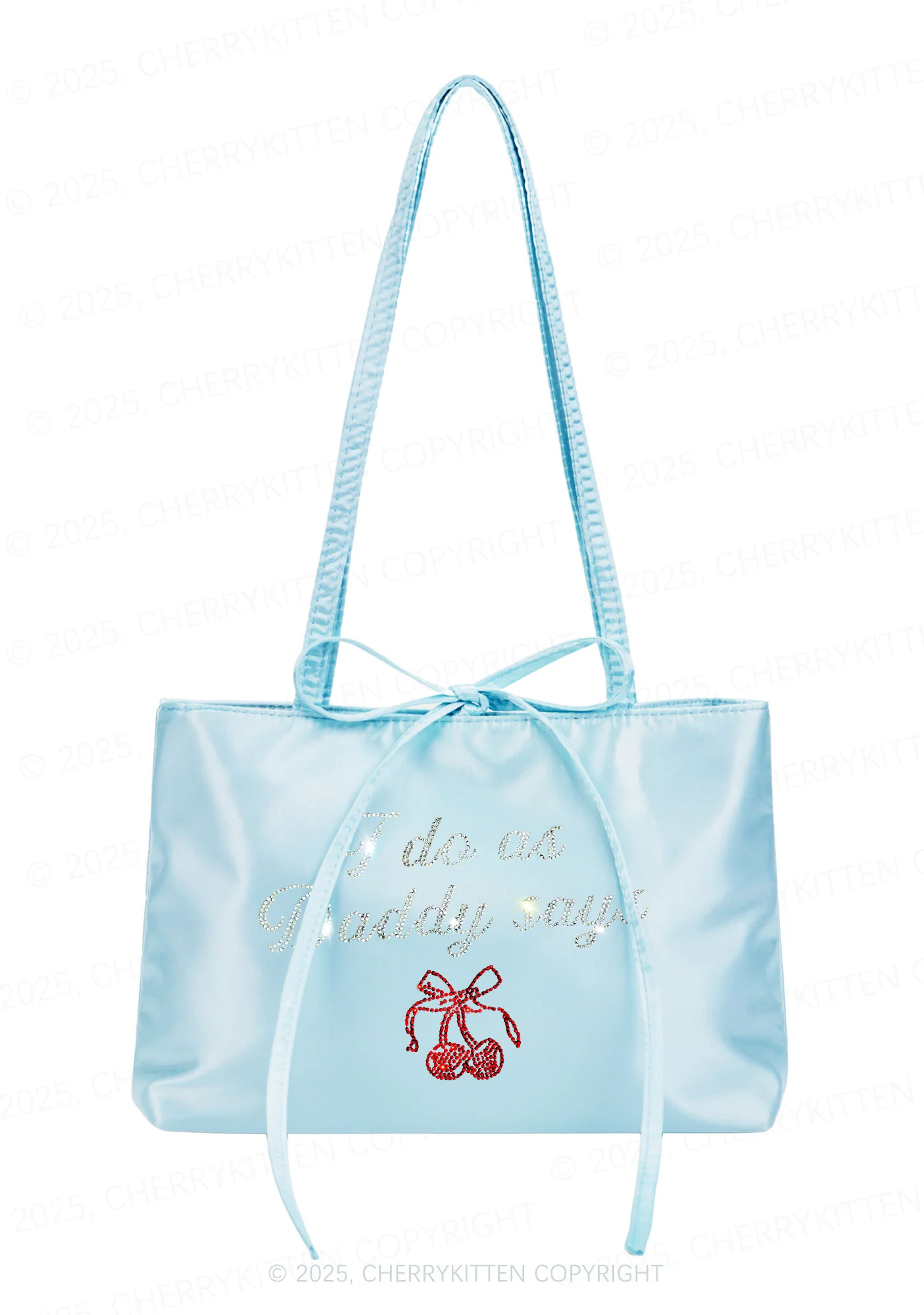 Rhinestone I Do As Daddy Says Y2K Satin Bags Cherrykitten - Image 2