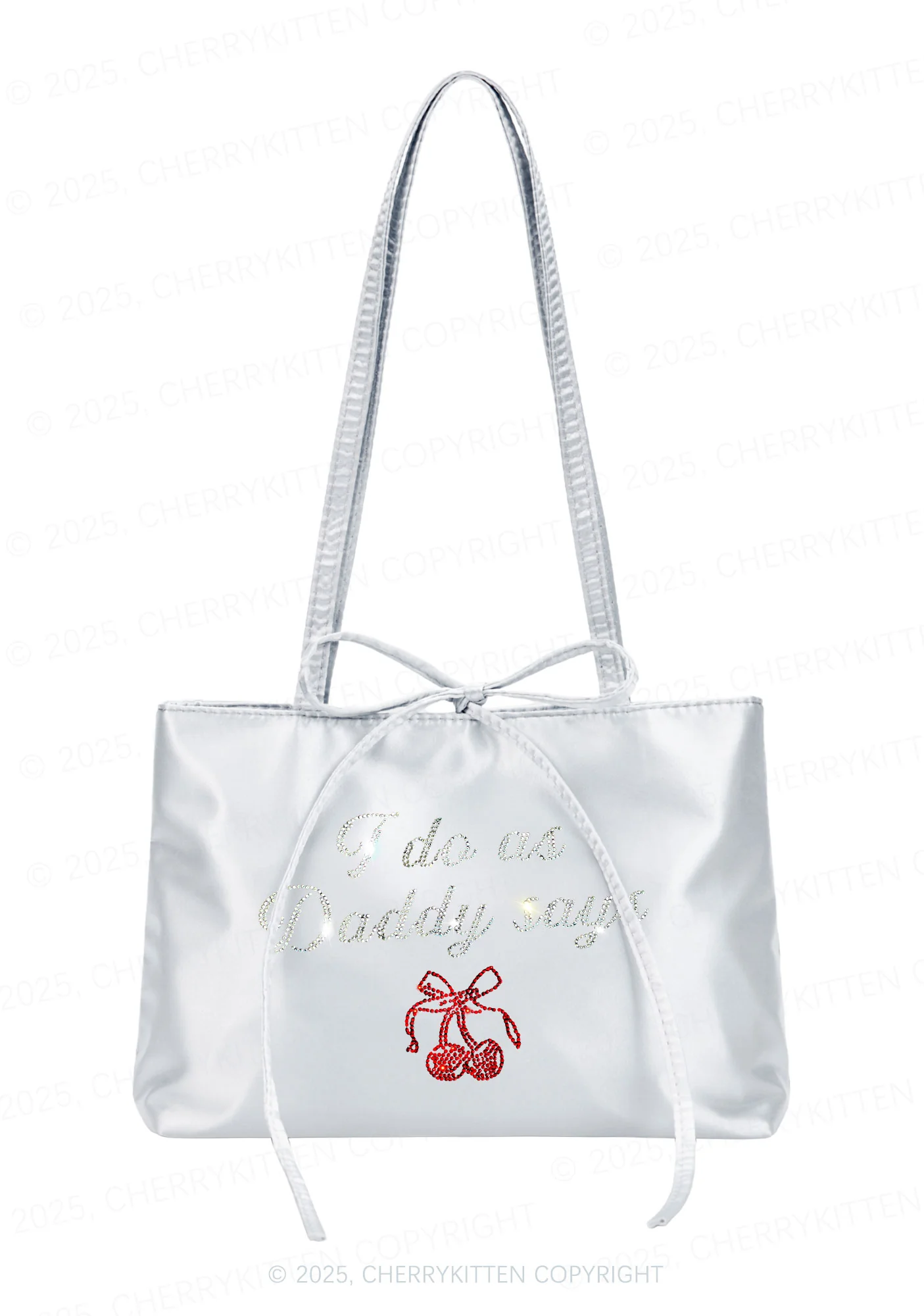 Rhinestone I Do As Daddy Says Y2K Satin Bags Cherrykitten - Image 3