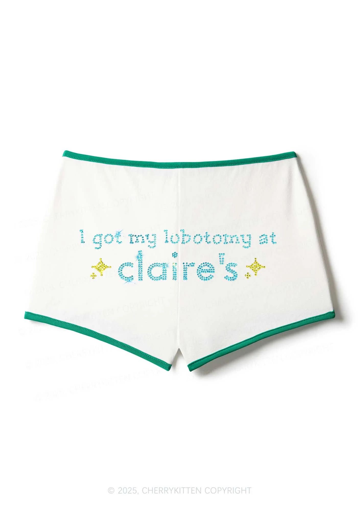 Rhinestone I Got My Lobotomy At Claires Y2K Booty Shorts Cherrykitten - Image 4