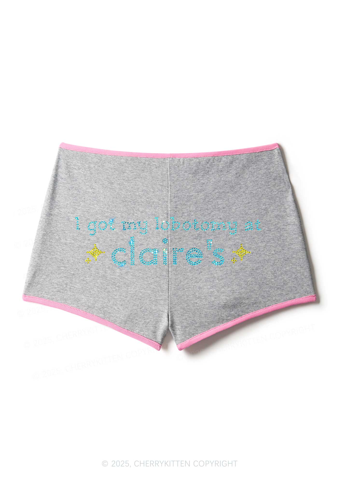 Rhinestone I Got My Lobotomy At Claires Y2K Booty Shorts Cherrykitten - Image 5