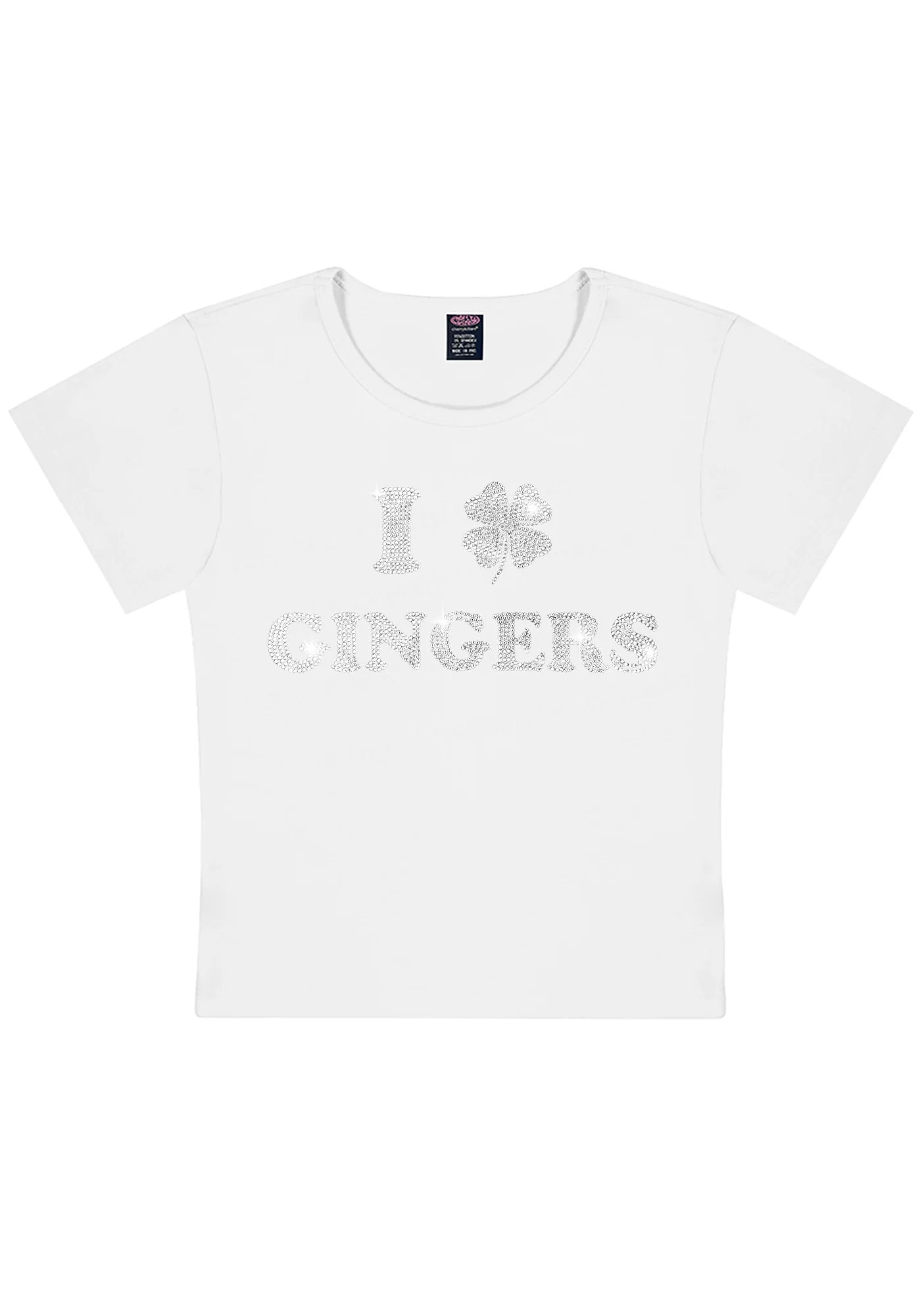 Rhinestone I Love Gingers St Patricks Y2K Baby Tee Cherrykitten - Image 4