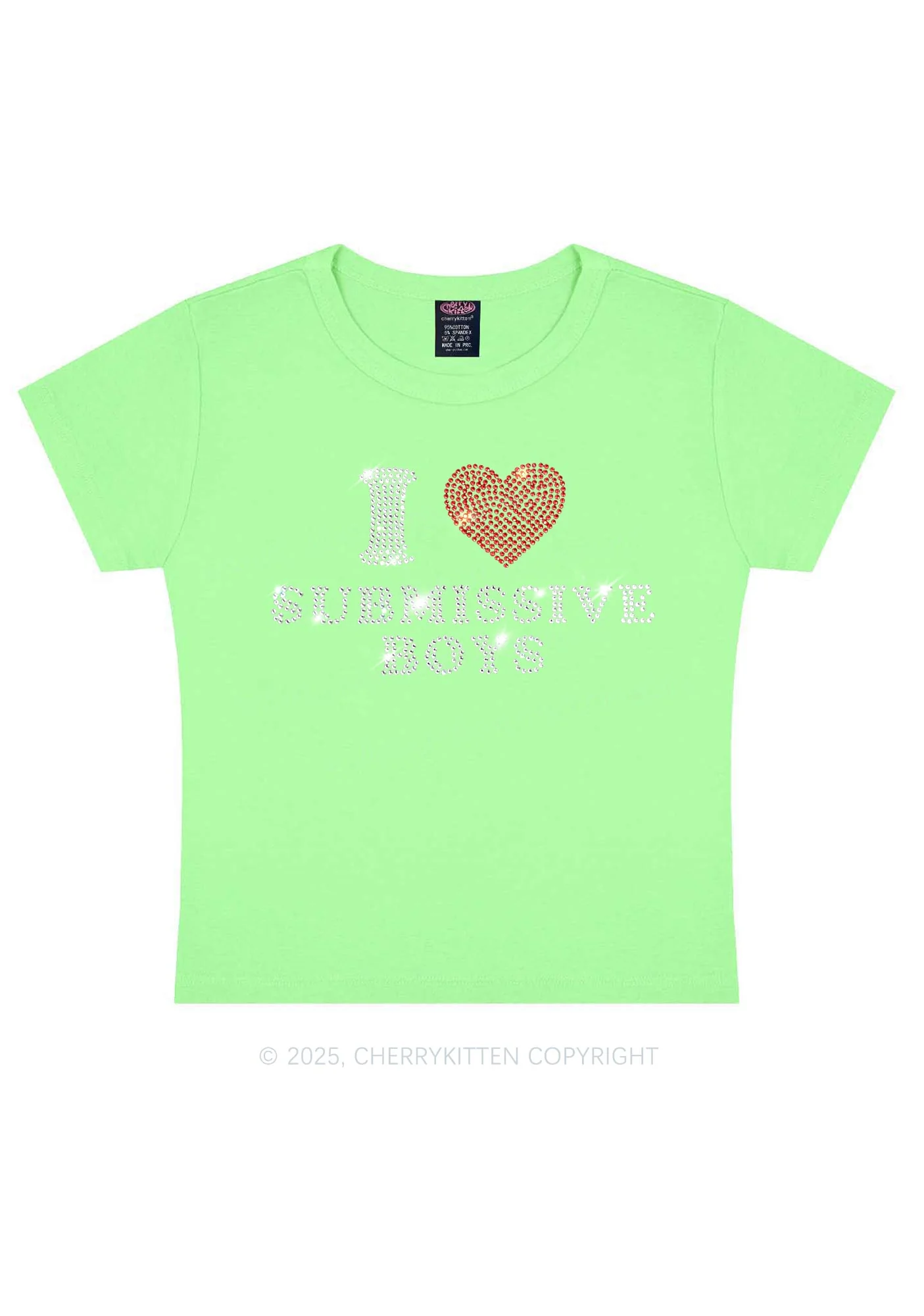 Rhinestone I Love S Boys Y2K Baby Tee Cherrykitten - Image 13