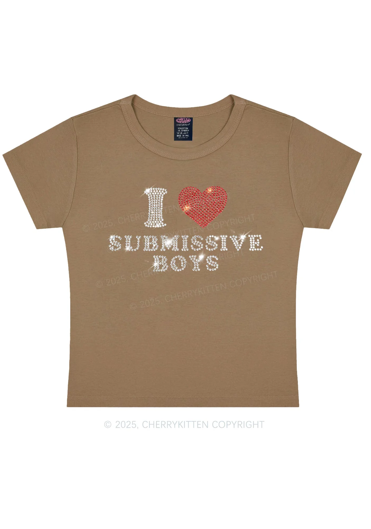 Rhinestone I Love S Boys Y2K Baby Tee Cherrykitten - Image 6