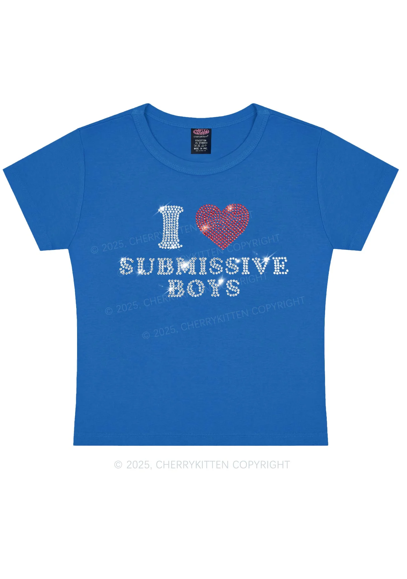 Rhinestone I Love S Boys Y2K Baby Tee Cherrykitten - Image 8