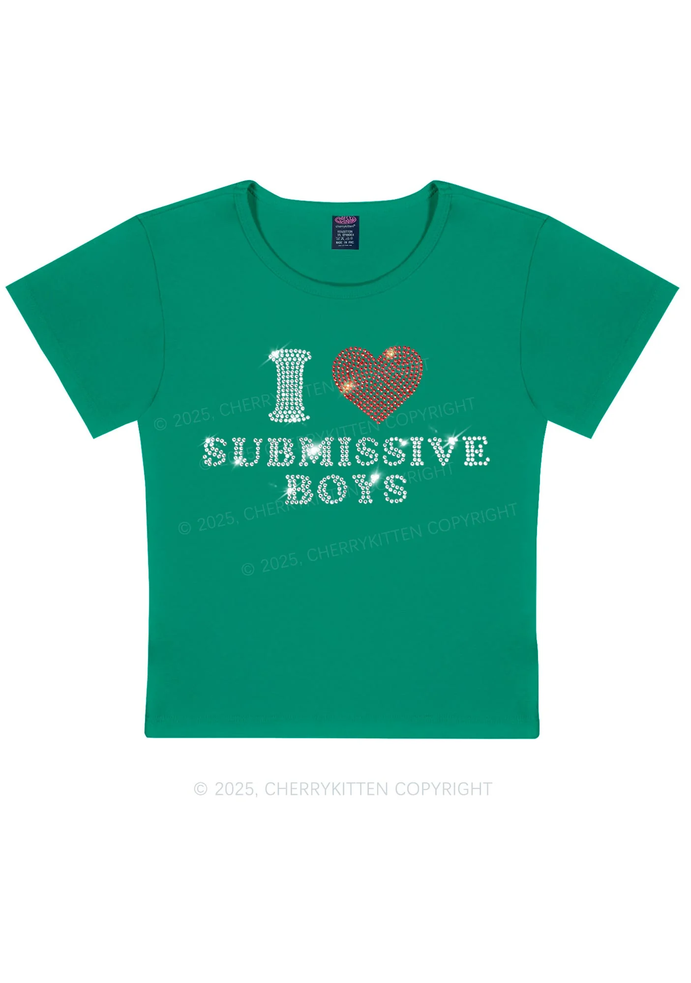 Rhinestone I Love S Boys Y2K Baby Tee Cherrykitten - Image 9