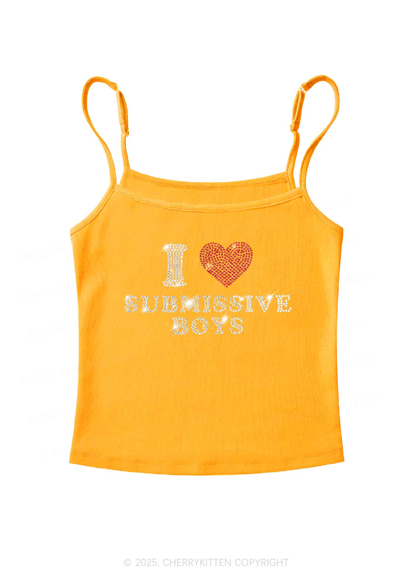 Rhinestone I Love S Boys Y2K Spaghetti Strap Cami Cherrykitten - Image 5