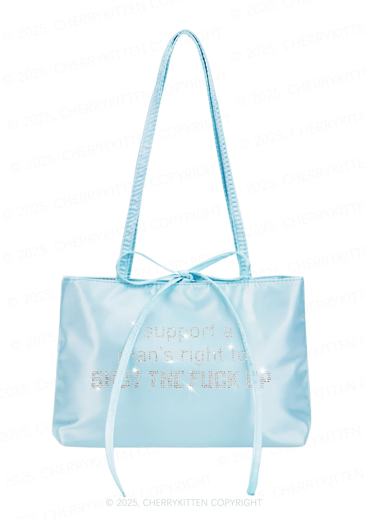 Rhinestone I Support A Mans Right Y2K Satin Bags Cherrykitten - Image 2
