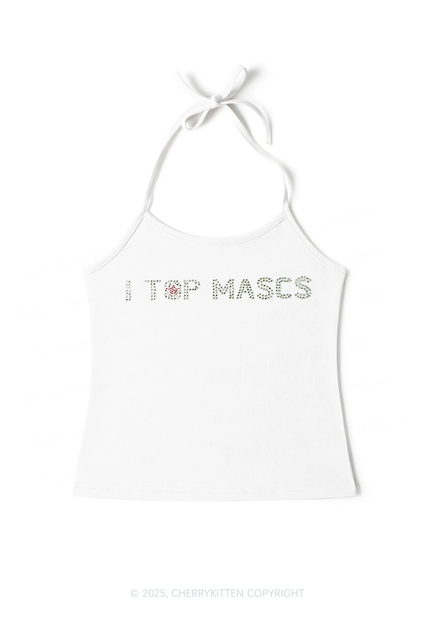 Rhinestone I Top Mascs Pride Y2K Halter Neck Cami Cherrykitten - Image 3
