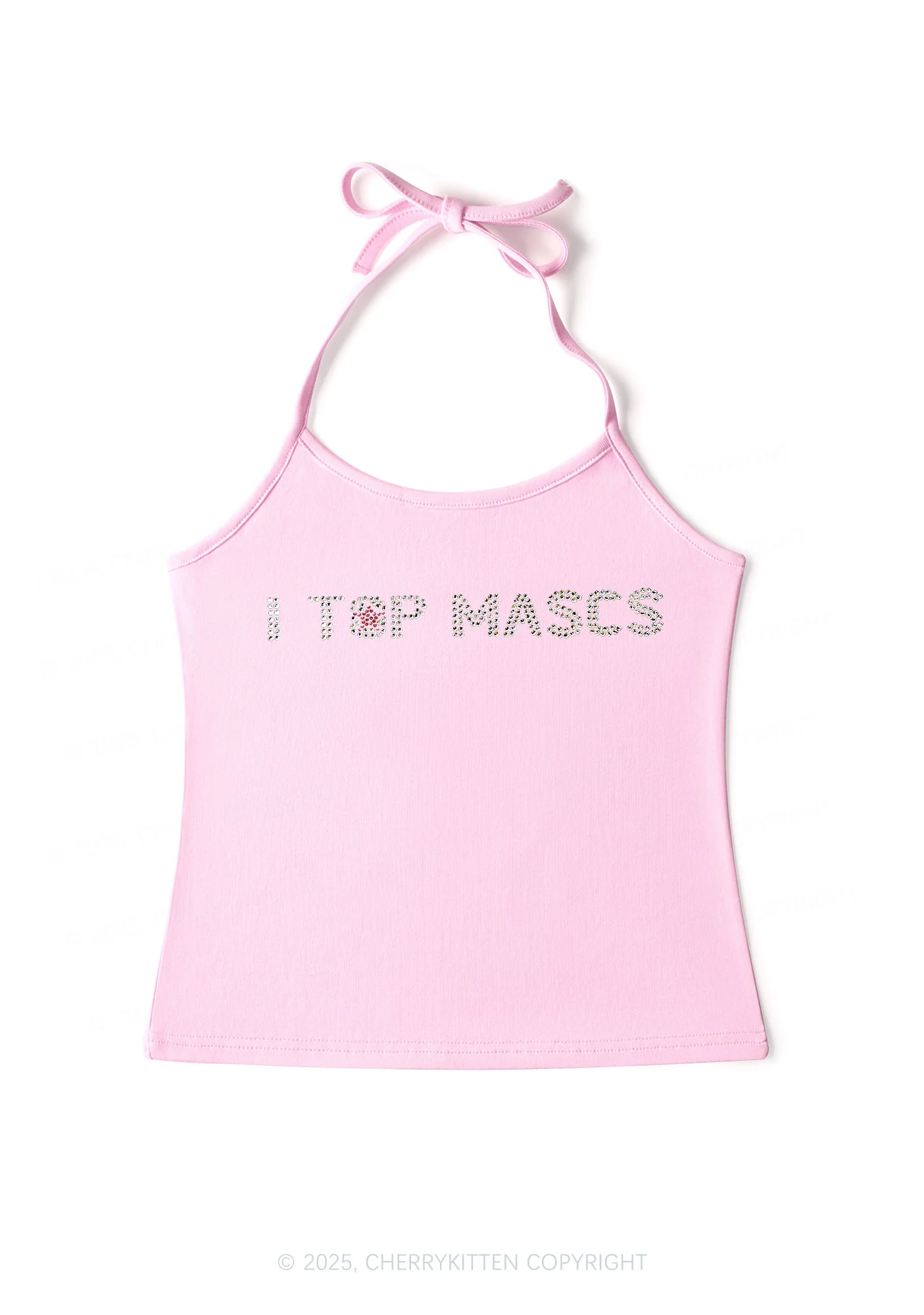 Rhinestone I Top Mascs Pride Y2K Halter Neck Cami Cherrykitten - Image 5