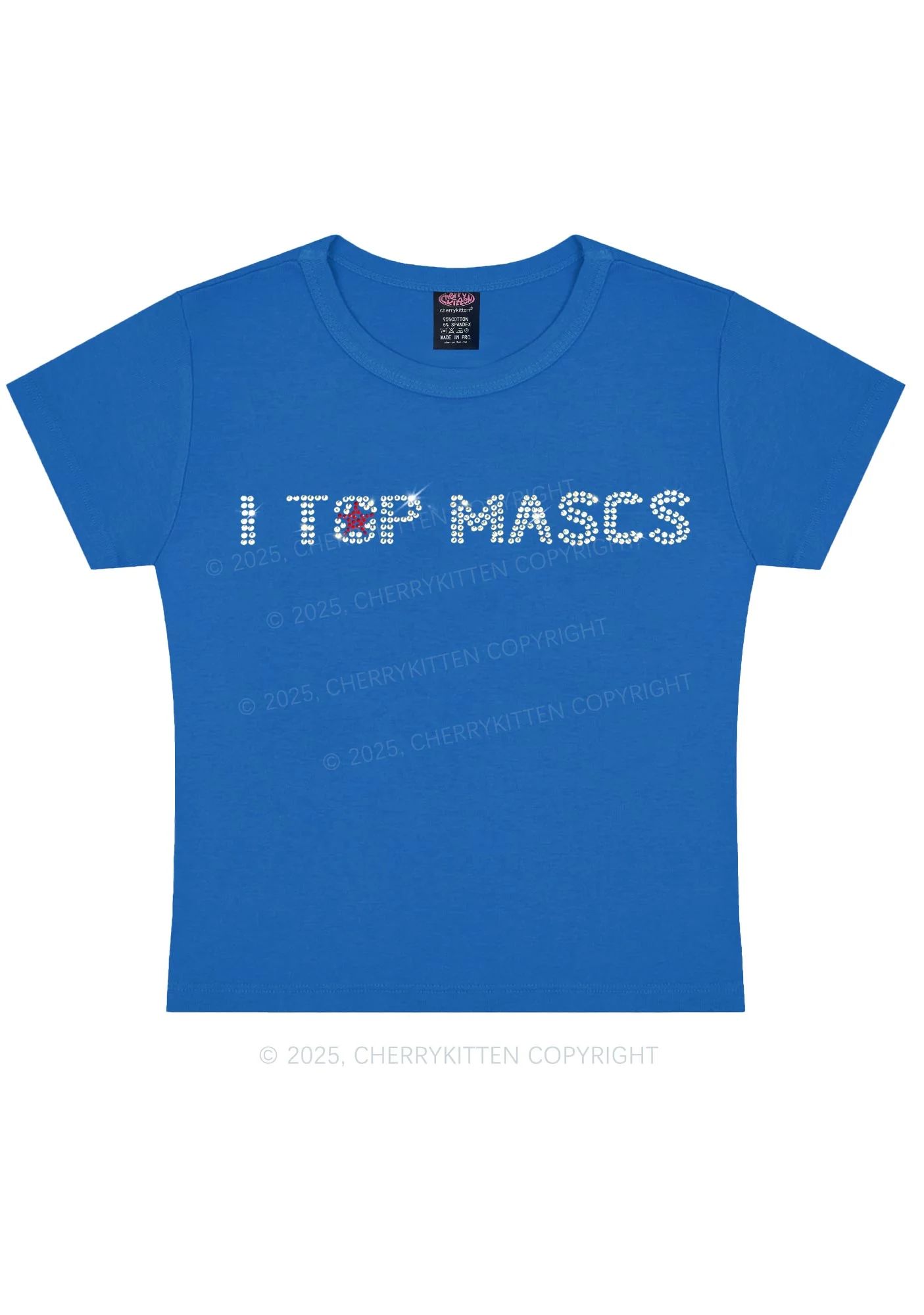 Rhinestone I Top Mascs Pride Y2K Baby Tee Cherrykitten - Image 9