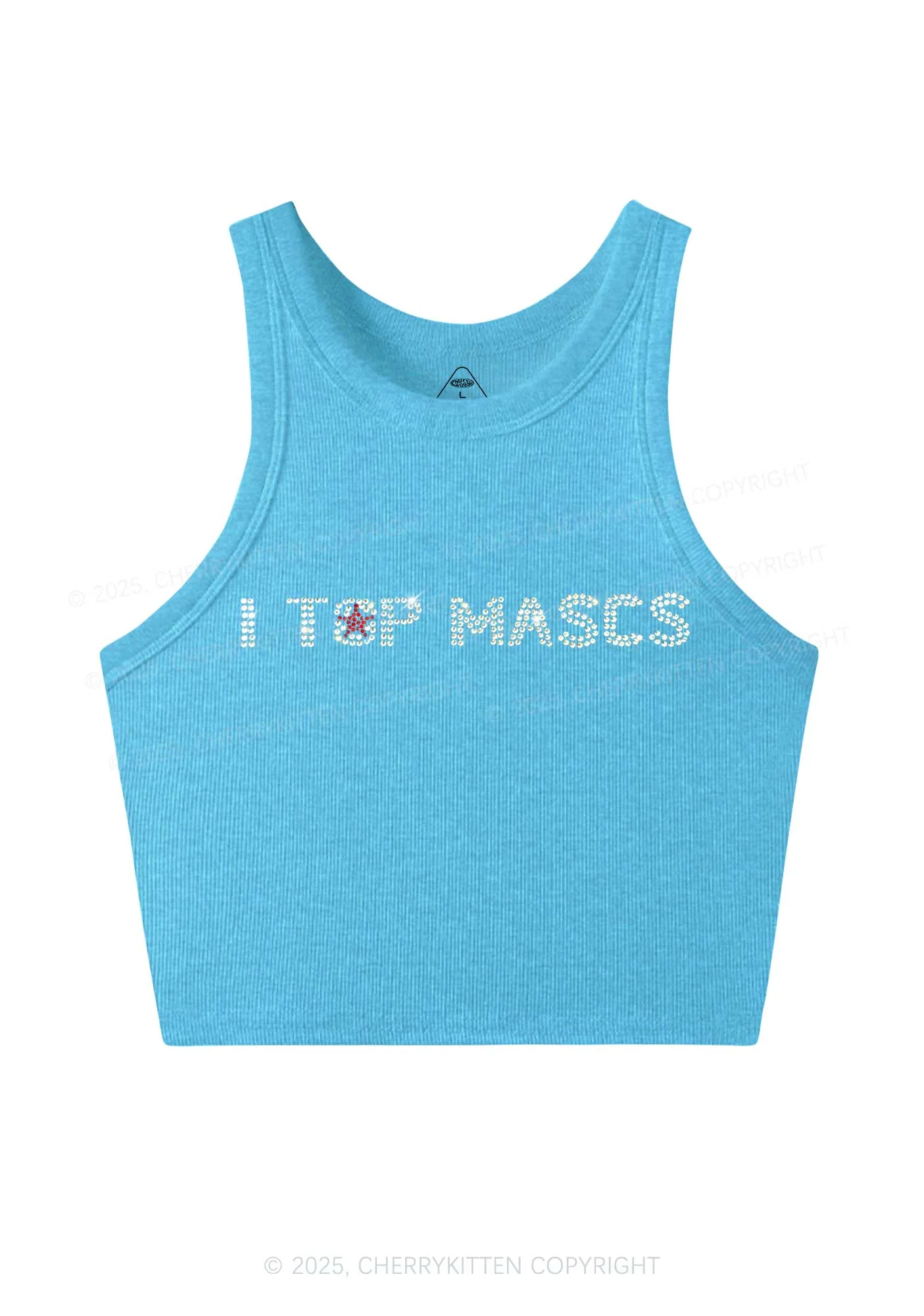 Rhinestone I Top Mascs Pride Y2K Crop Tank Top Cherrykitten - Image 3