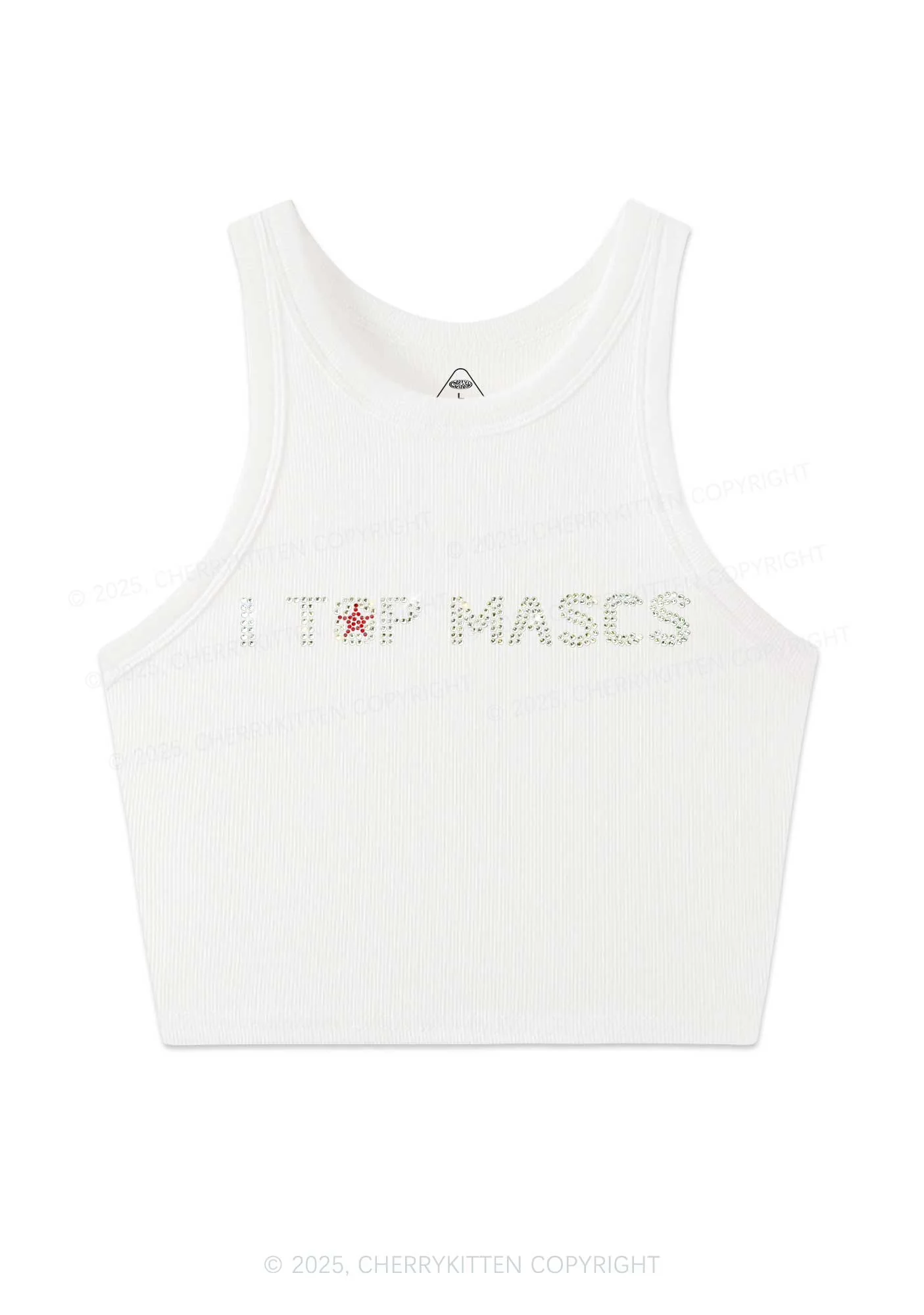 Rhinestone I Top Mascs Pride Y2K Crop Tank Top Cherrykitten - Image 4