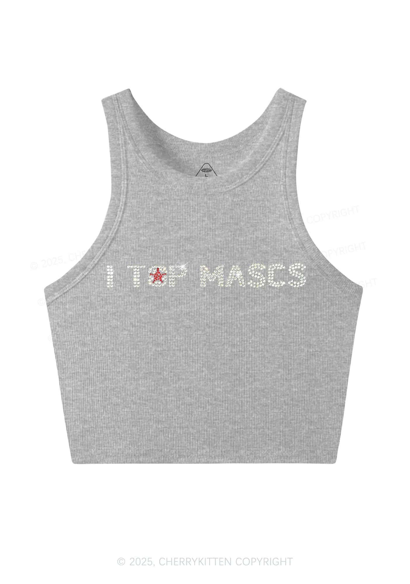 Rhinestone I Top Mascs Pride Y2K Crop Tank Top Cherrykitten - Image 5