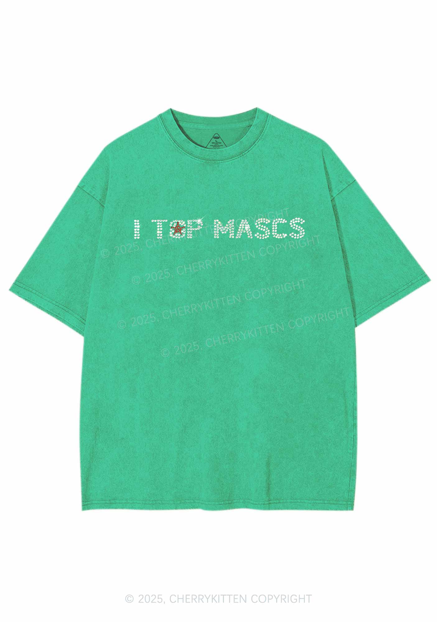 Rhinestone I Top Mascs Pride Y2K Shirts Washed Tee Cherrykitten - Image 5