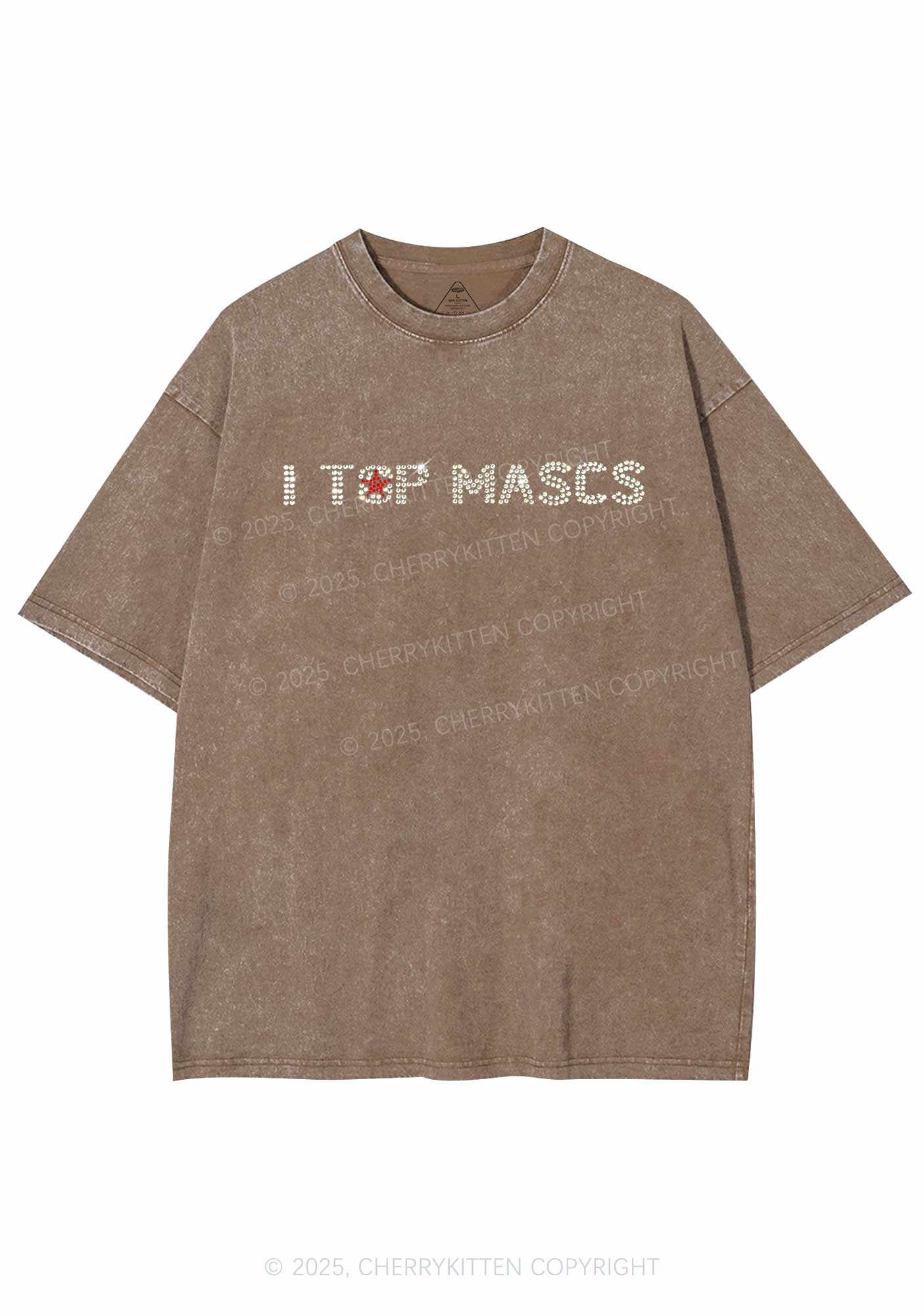 Rhinestone I Top Mascs Pride Y2K Shirts Washed Tee Cherrykitten - Image 6