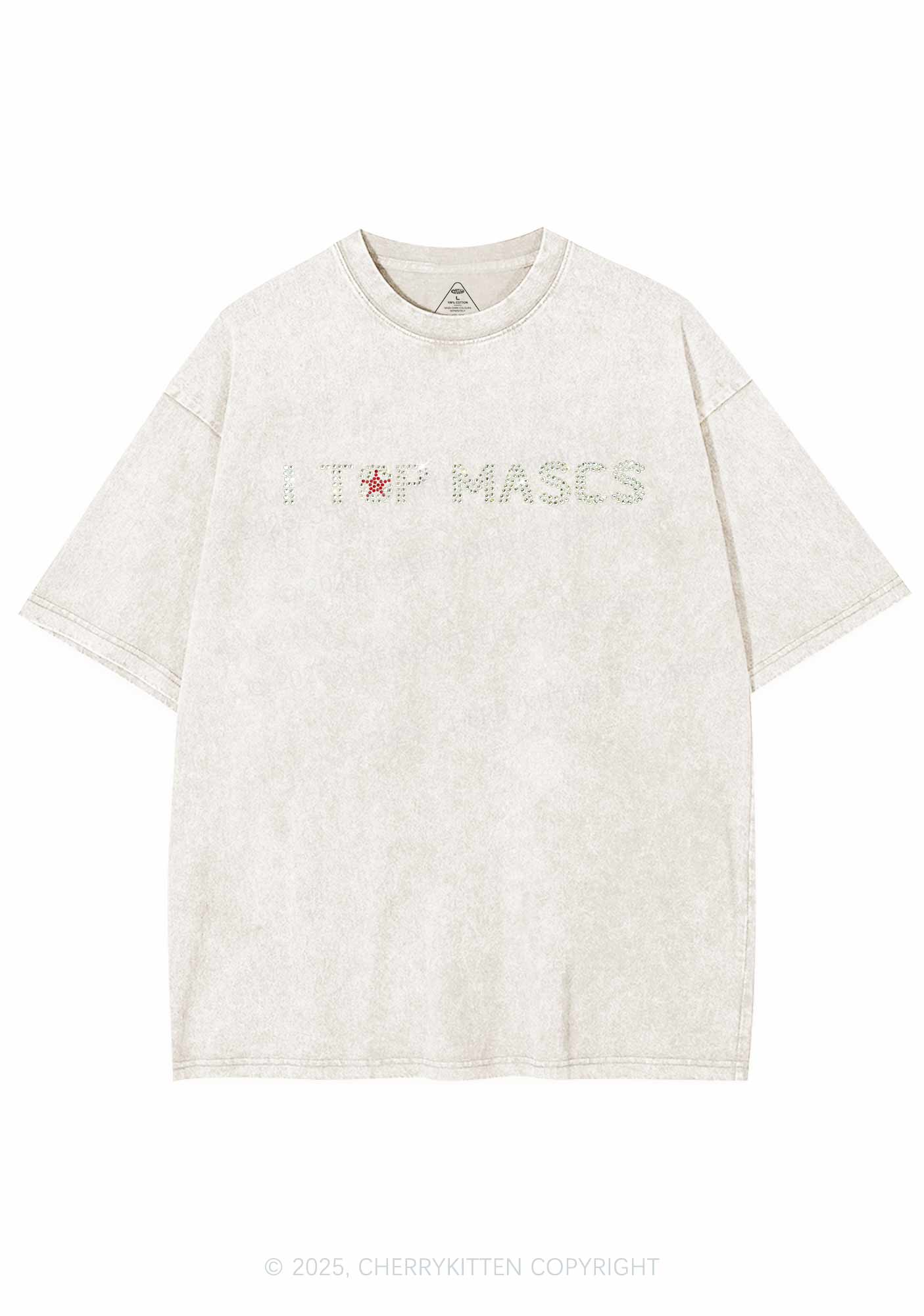 Rhinestone I Top Mascs Pride Y2K Shirts Washed Tee Cherrykitten - Image 8