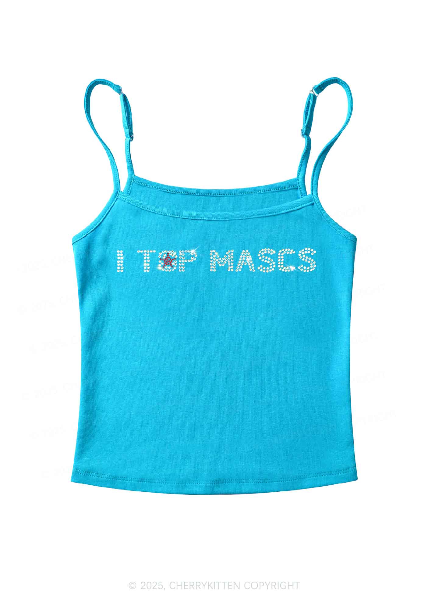 Rhinestone I Top Mascs Pride Y2K Spaghetti Strap Cami Cherrykitten - Image 4