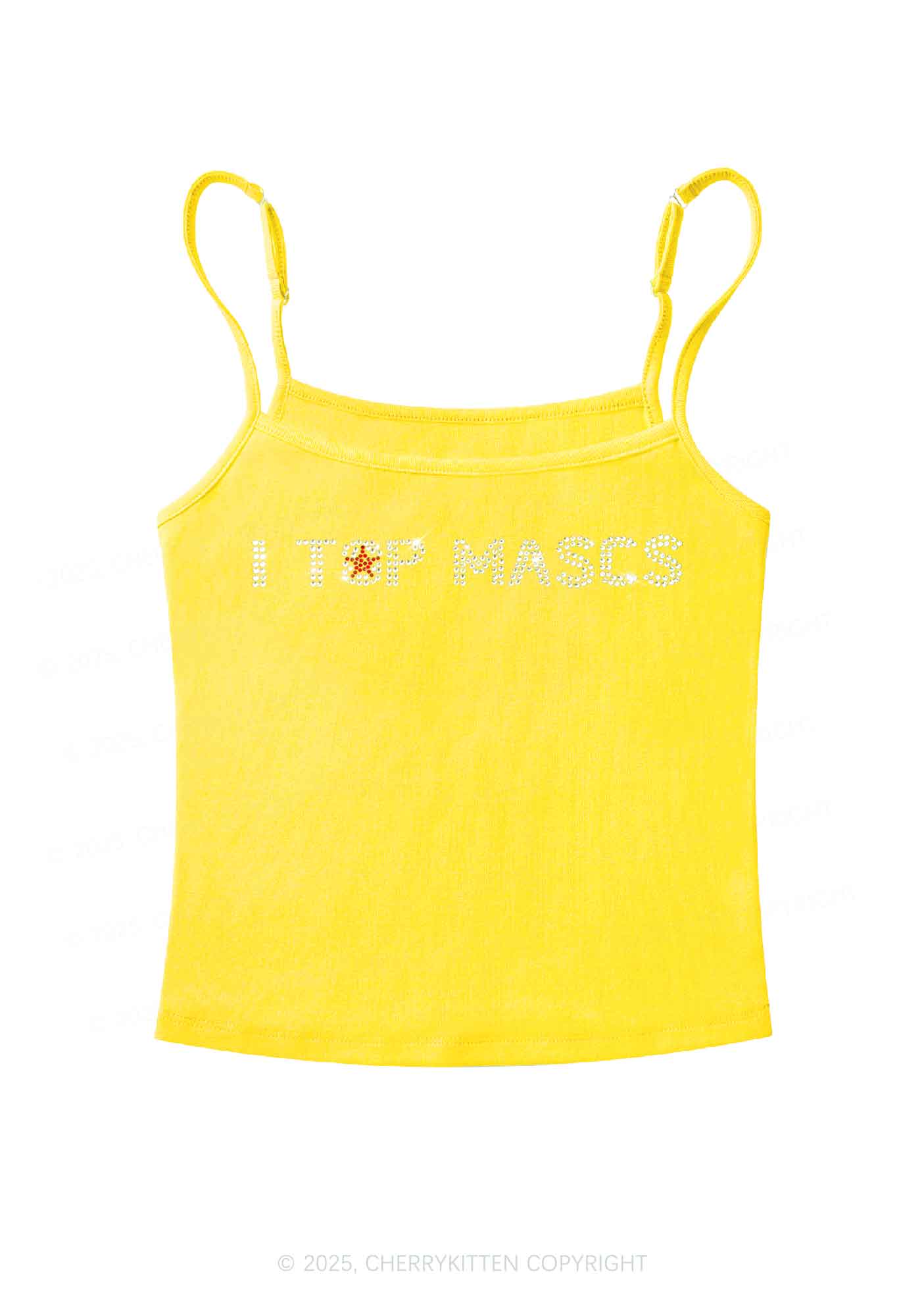 Rhinestone I Top Mascs Pride Y2K Spaghetti Strap Cami Cherrykitten - Image 6
