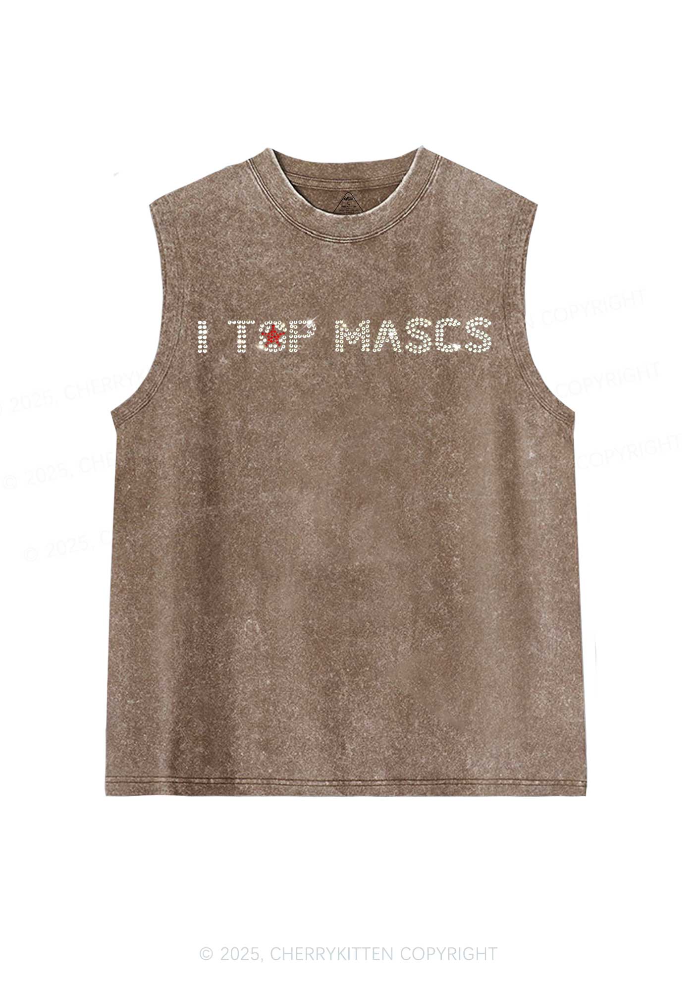 Rhinestone I Top Mascs Pride Y2K Washed Muscle Tank Cherrykitten - Image 4