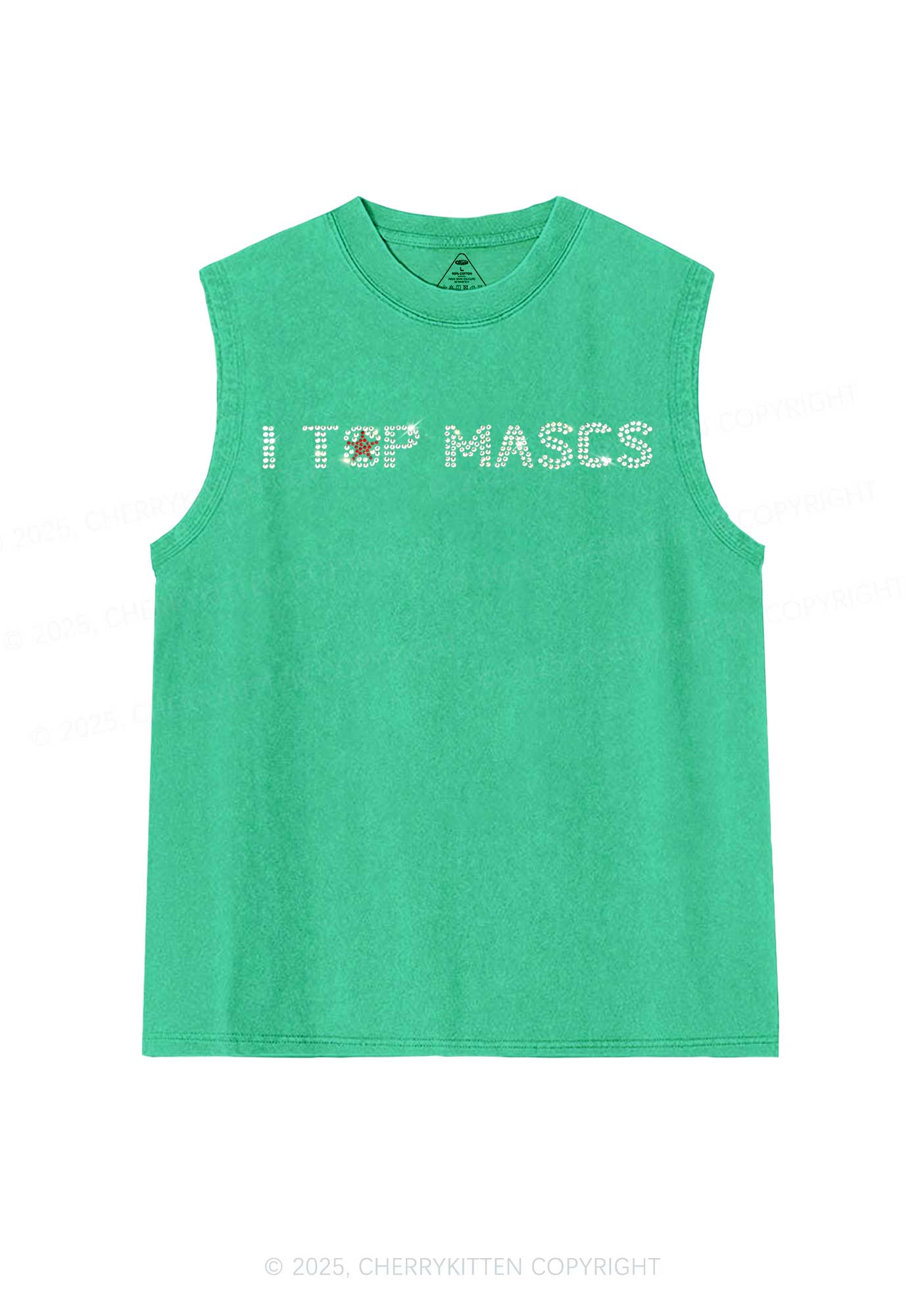 Rhinestone I Top Mascs Pride Y2K Washed Muscle Tank Cherrykitten - Image 5