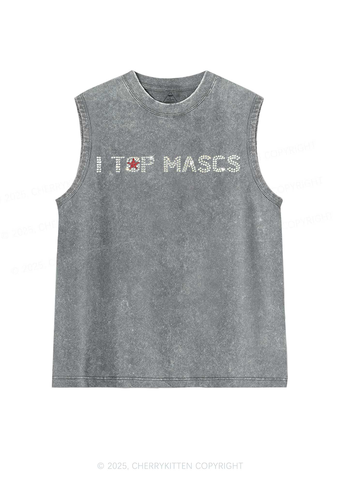Rhinestone I Top Mascs Pride Y2K Washed Muscle Tank Cherrykitten - Image 6
