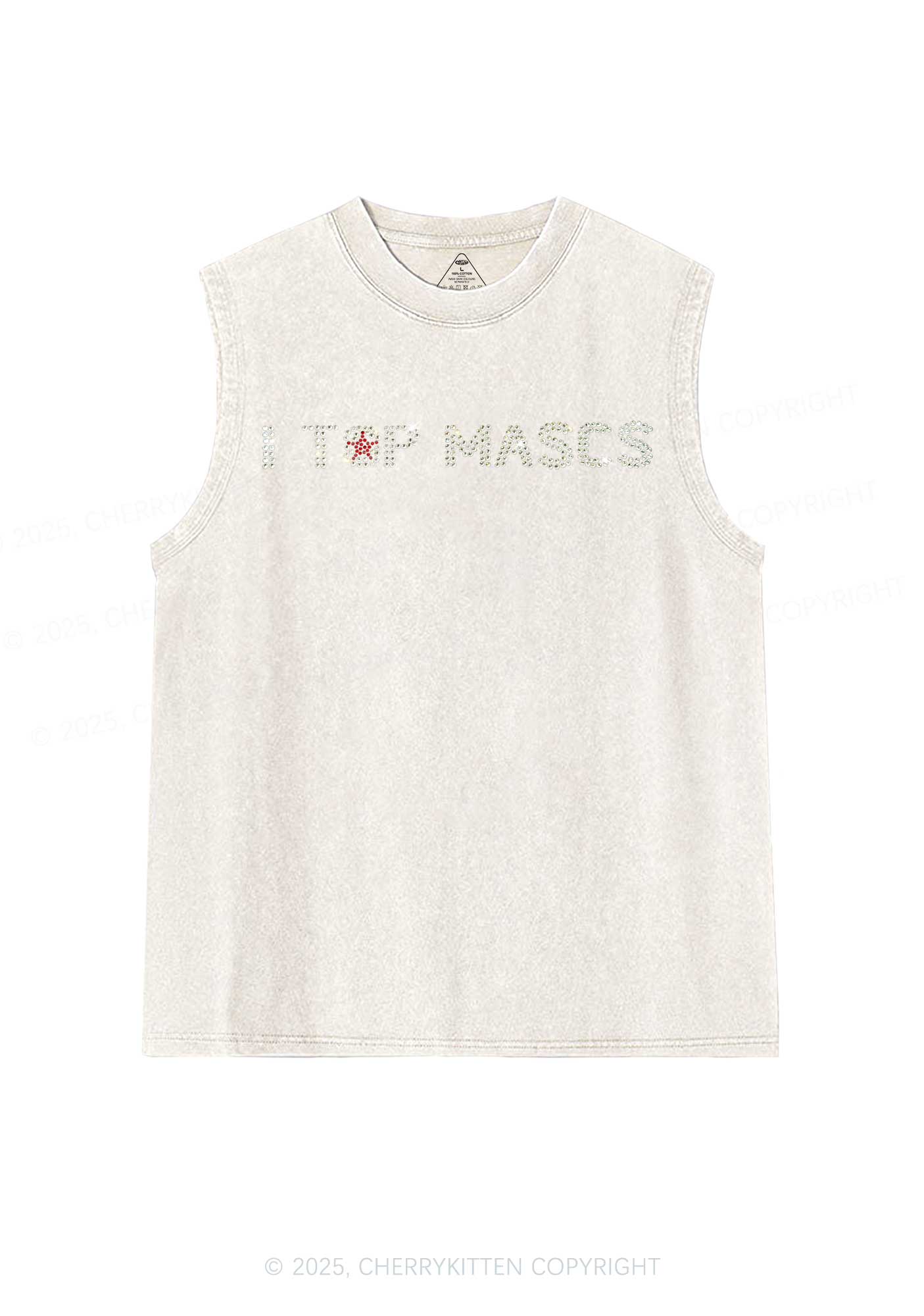 Rhinestone I Top Mascs Pride Y2K Washed Muscle Tank Cherrykitten - Image 7