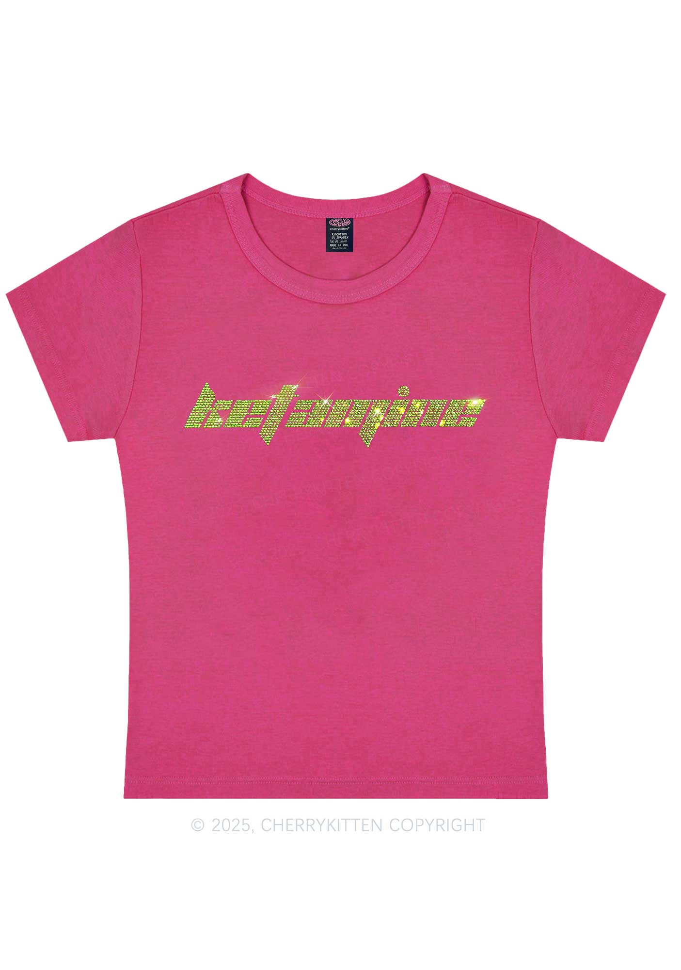 Rhinestone Ketamxxe Y2K Baby Tee Cherrykitten - Image 4