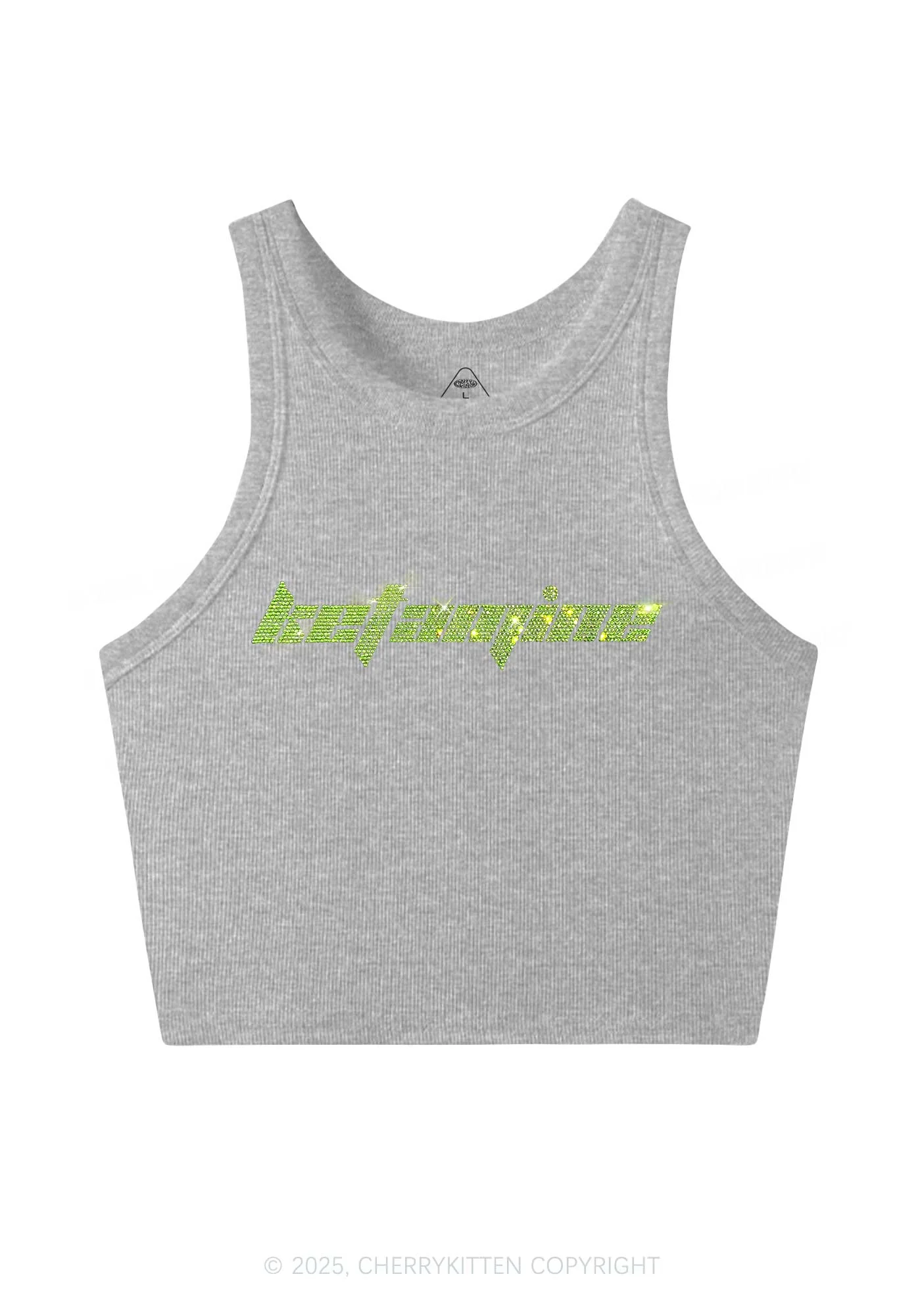 Rhinestone Ketamxxe Y2K Crop Tank Top Cherrykitten - Image 5