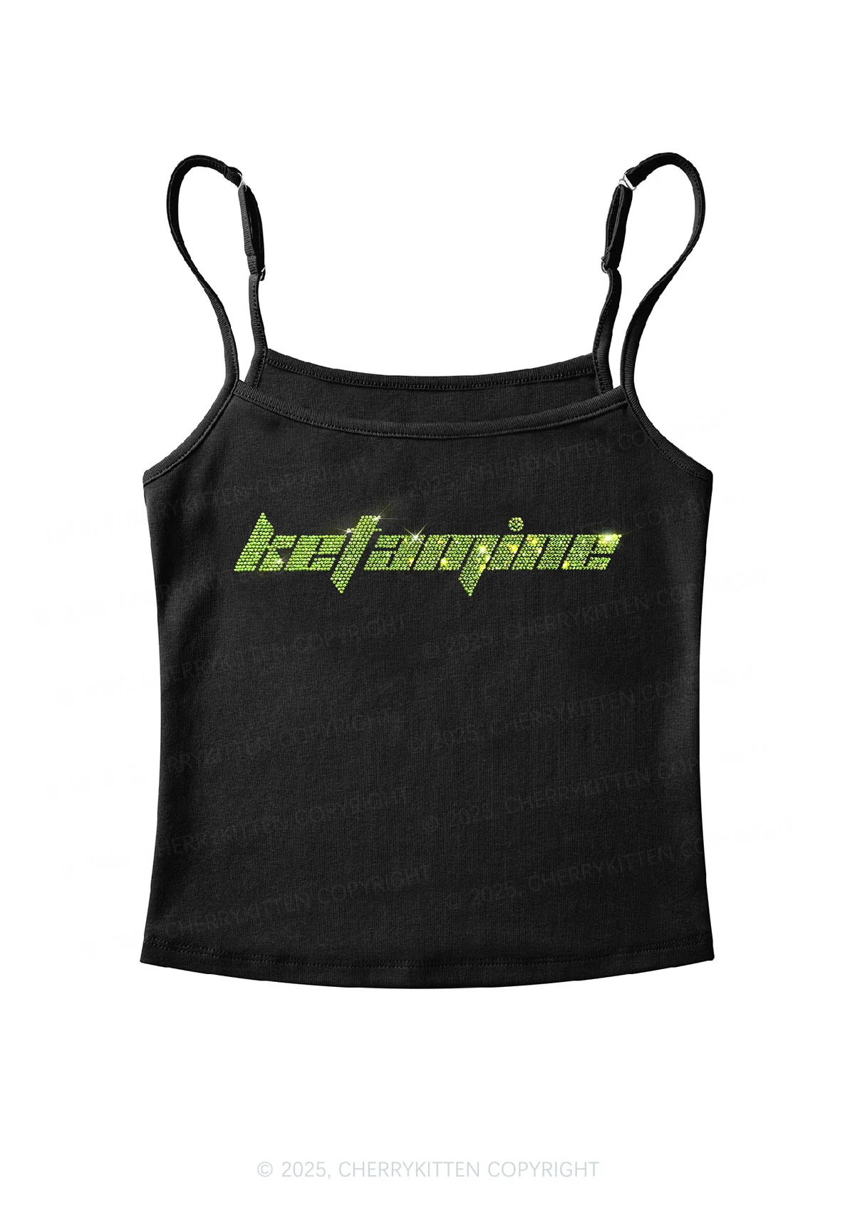 Rhinestone Ketamxxe Y2K Spaghetti Strap Cami Cherrykitten - Image 3