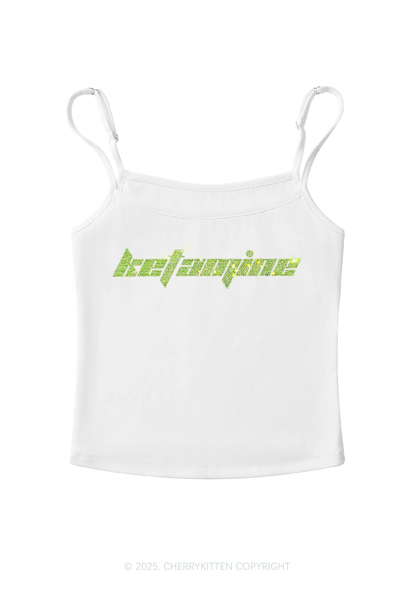 Rhinestone Ketamxxe Y2K Spaghetti Strap Cami Cherrykitten - Image 4