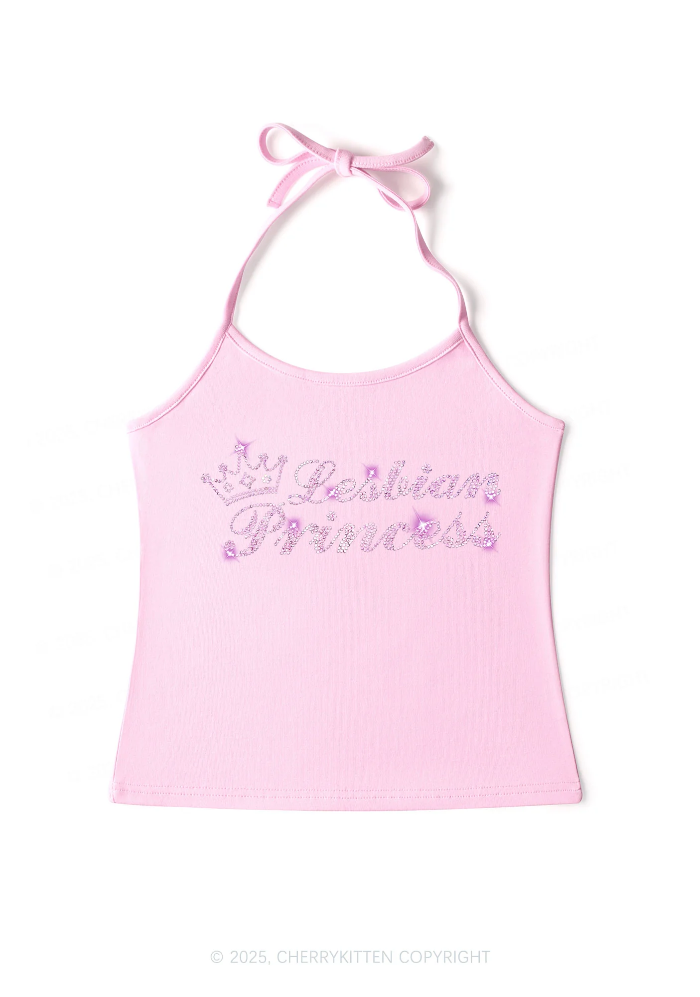 Rhinestone Lesbian Princess Pride Y2K Halter Neck Cami Cherrykitten - Image 5