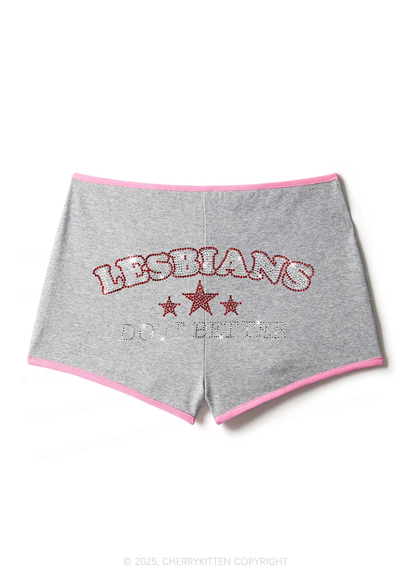 Rhinestone Lesbians Do It Better Pride Y2K Booty Shorts Cherrykitten - Image 5