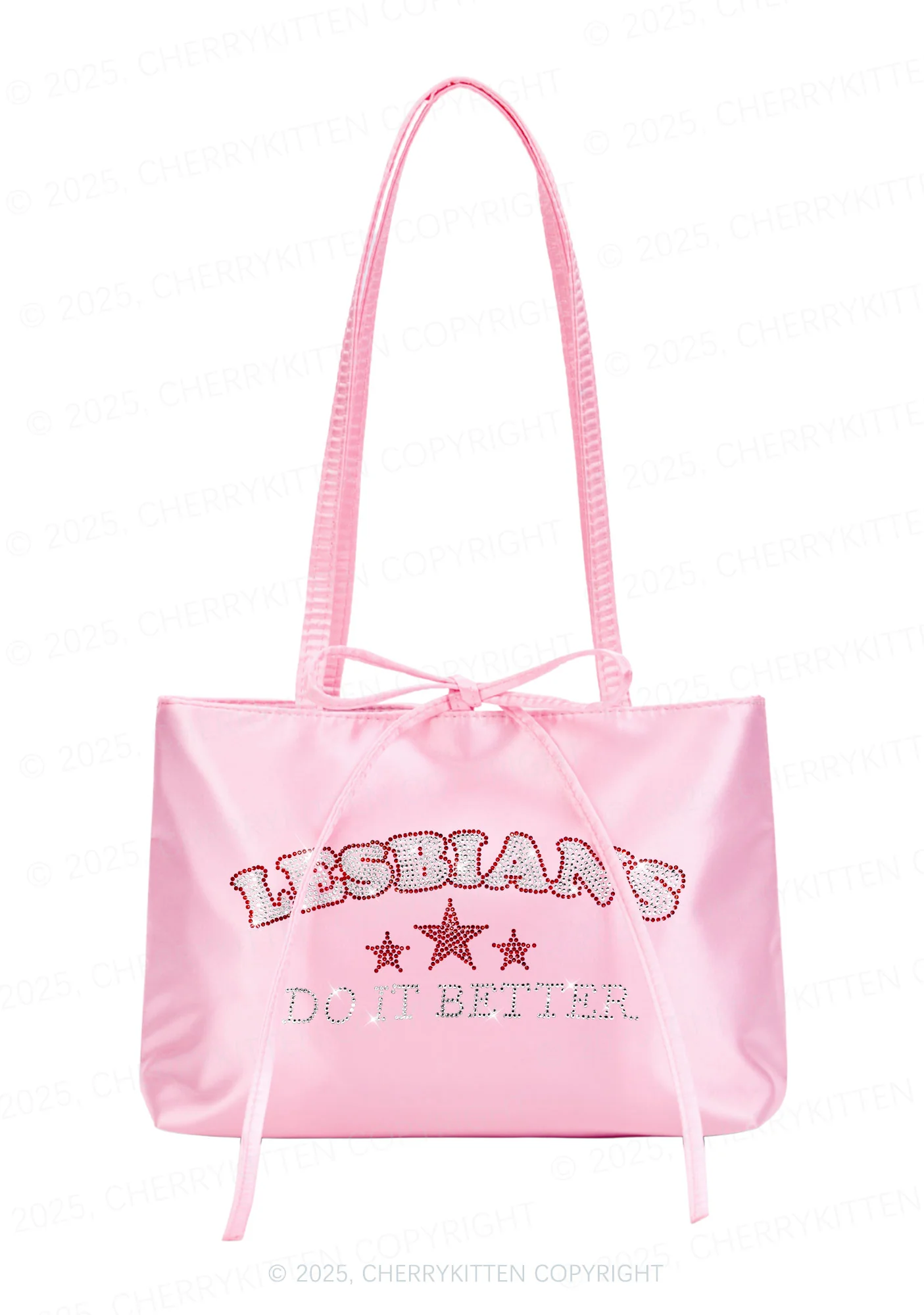Rhinestone Lesbians Do It Better Pride Y2K Satin Bags Cherrykitten - Image 2