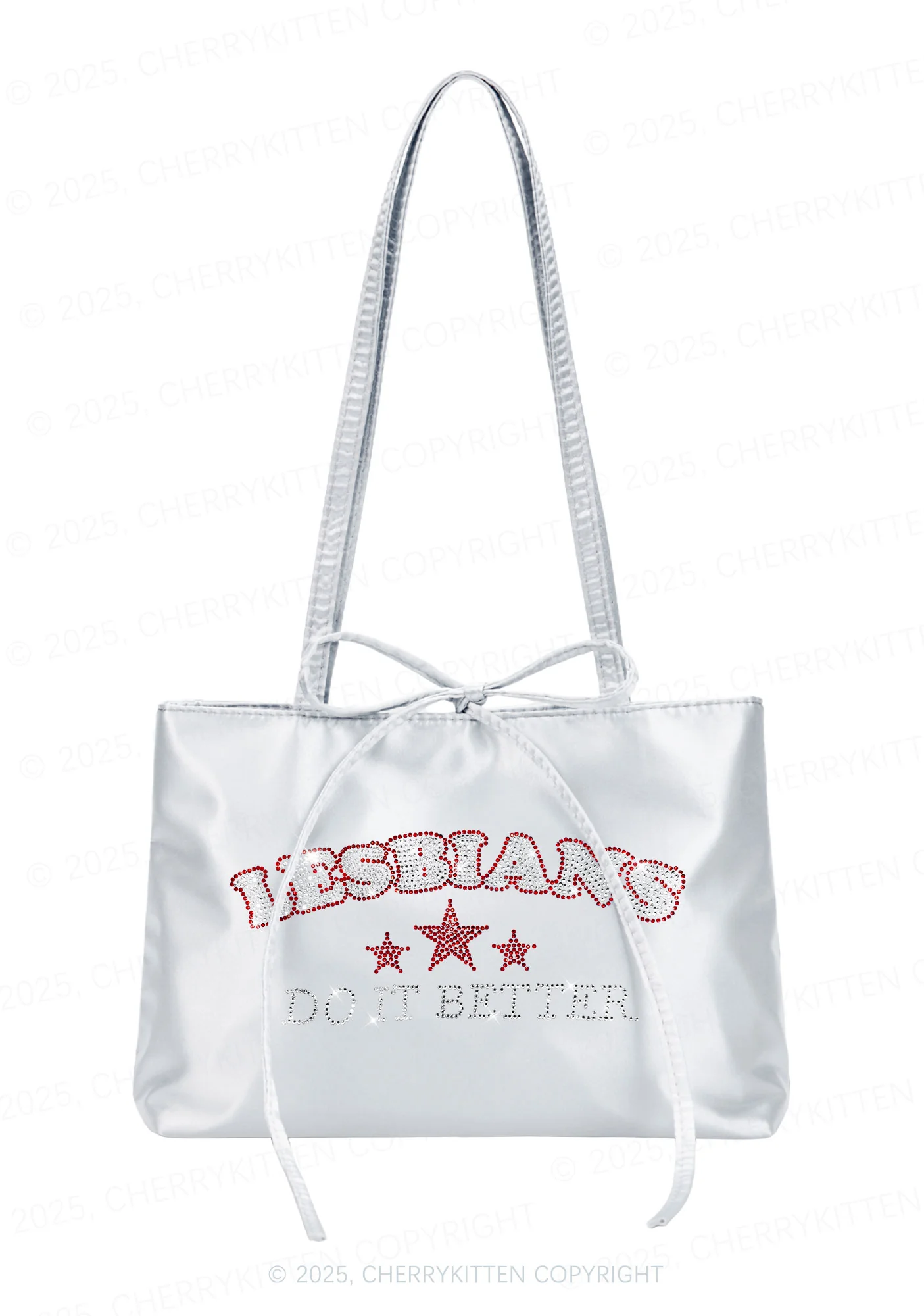 Rhinestone Lesbians Do It Better Pride Y2K Satin Bags Cherrykitten - Image 3