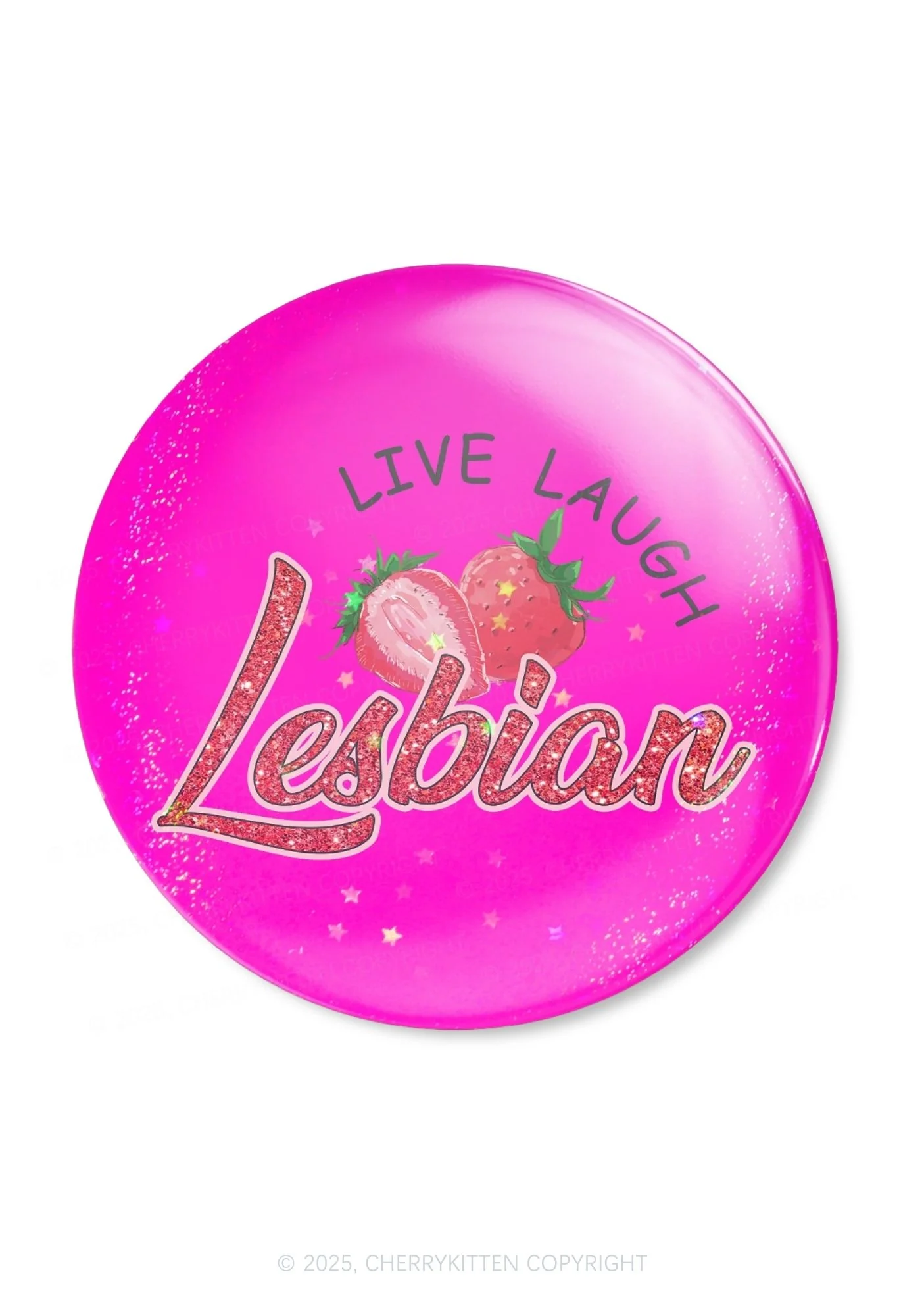Live Laugh Lesbian Pride 1Pc Y2K Pin Badge Cherrykitten - Image 3