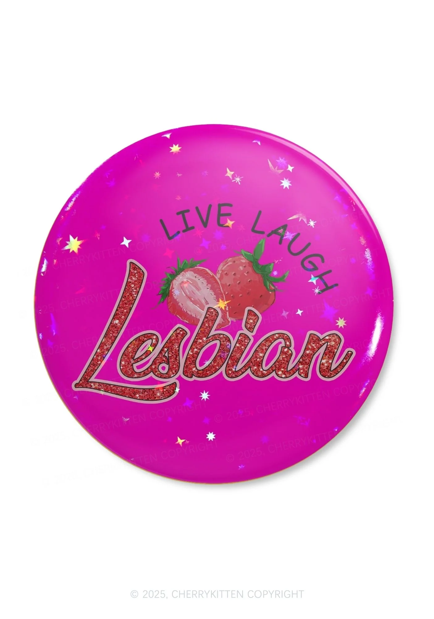 Live Laugh Lesbian Pride 1Pc Y2K Pin Badge Cherrykitten - Image 4