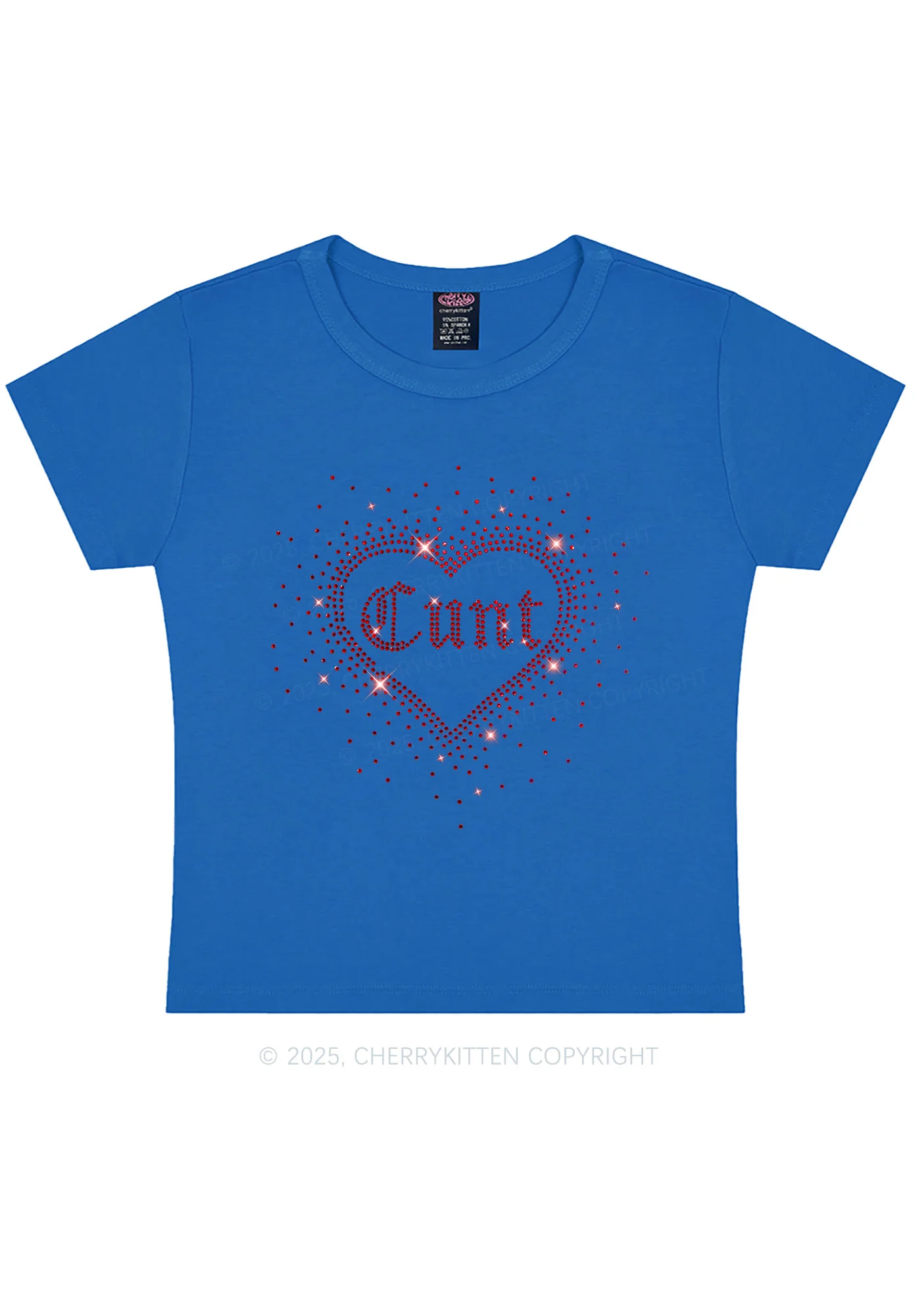 Rhinestone Love Cxxt Y2K Baby Tee Cherrykitten - Image 11
