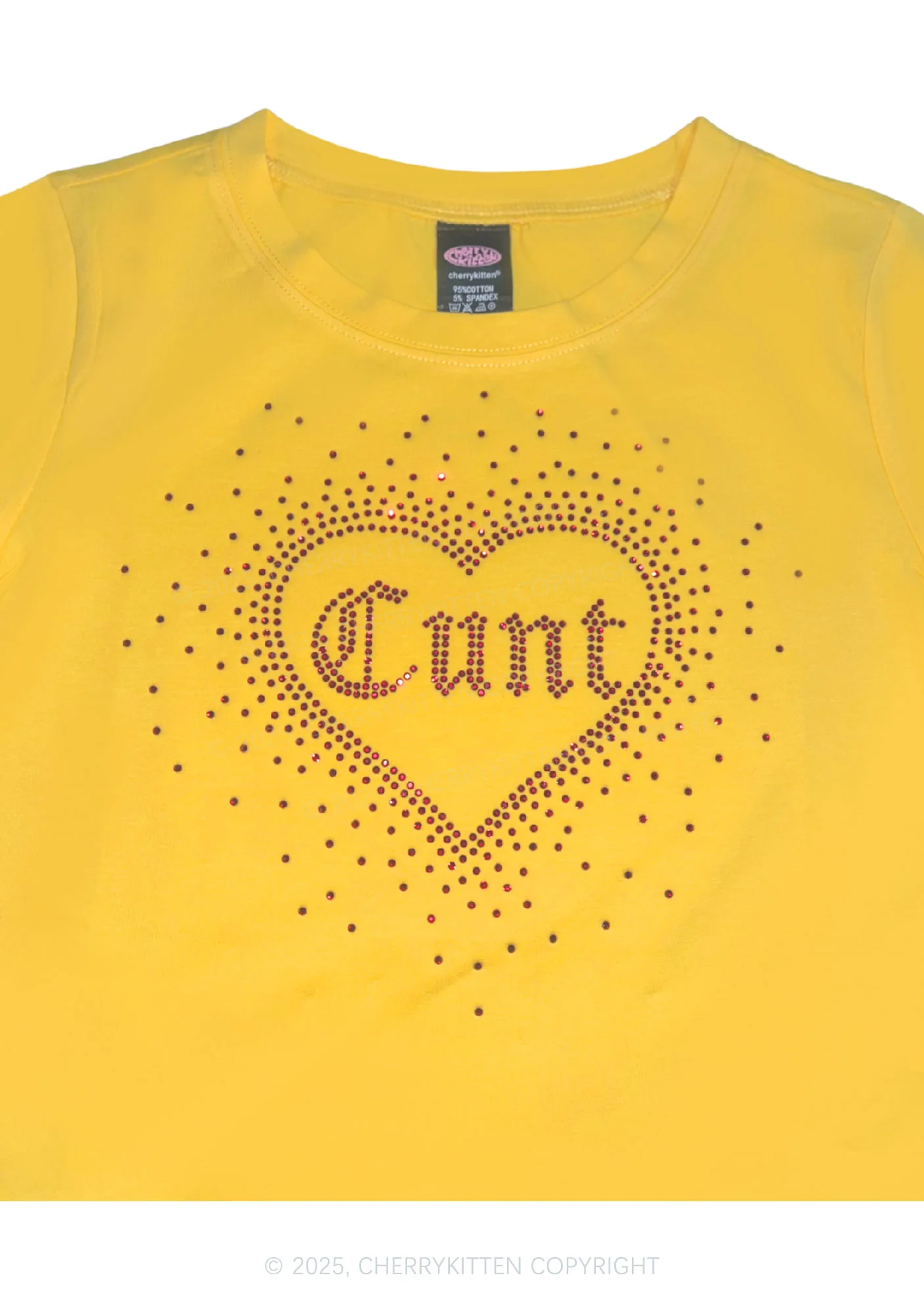 Rhinestone Love Cxxt Y2K Baby Tee Cherrykitten - Image 13