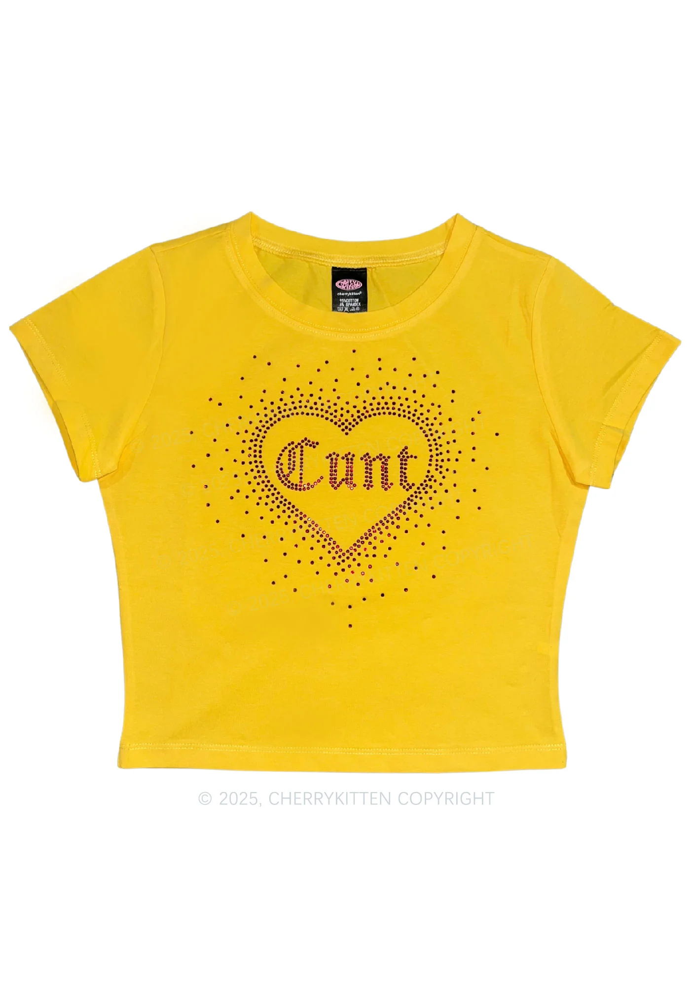 Rhinestone Love Cxxt Y2K Baby Tee Cherrykitten - Image 4