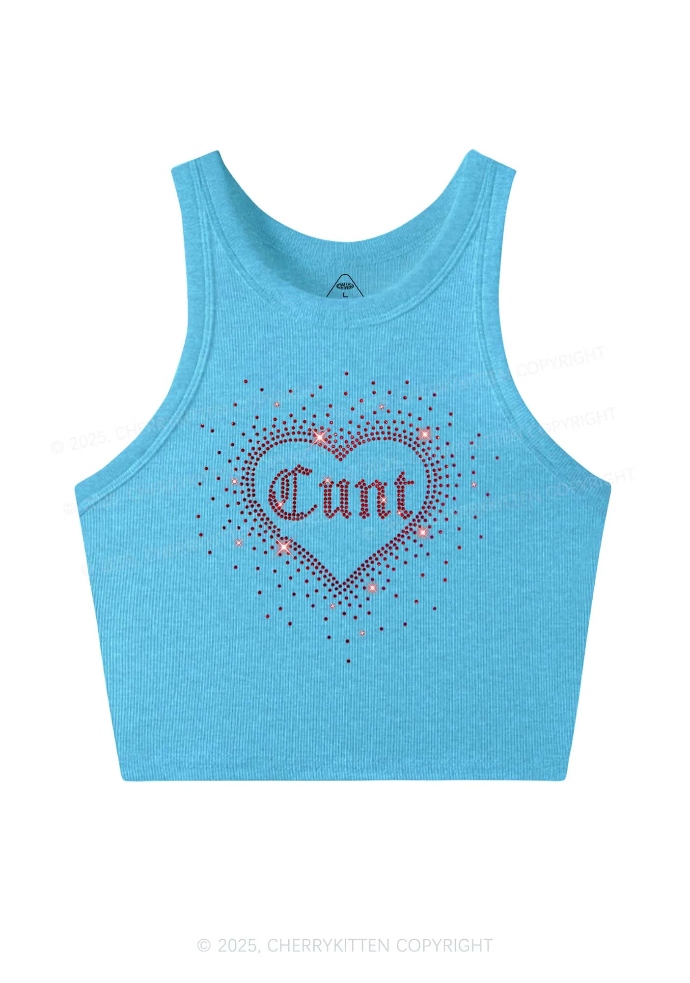 Rhinestone Love Cxxt Y2K Crop Tank Top Cherrykitten - Image 4