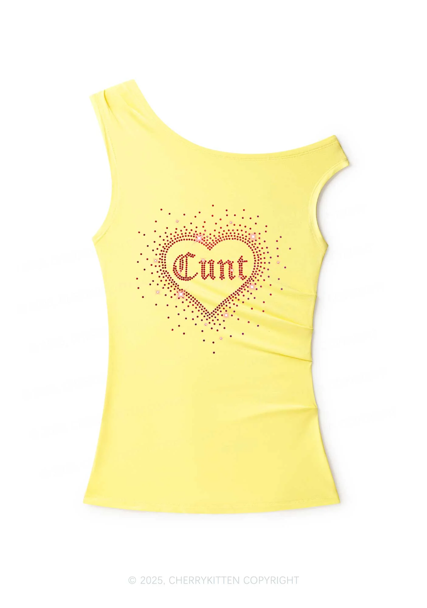 Rhinestone Love Cxxt Y2K Off Shoulder Tank Top Cherrykitten - Image 2