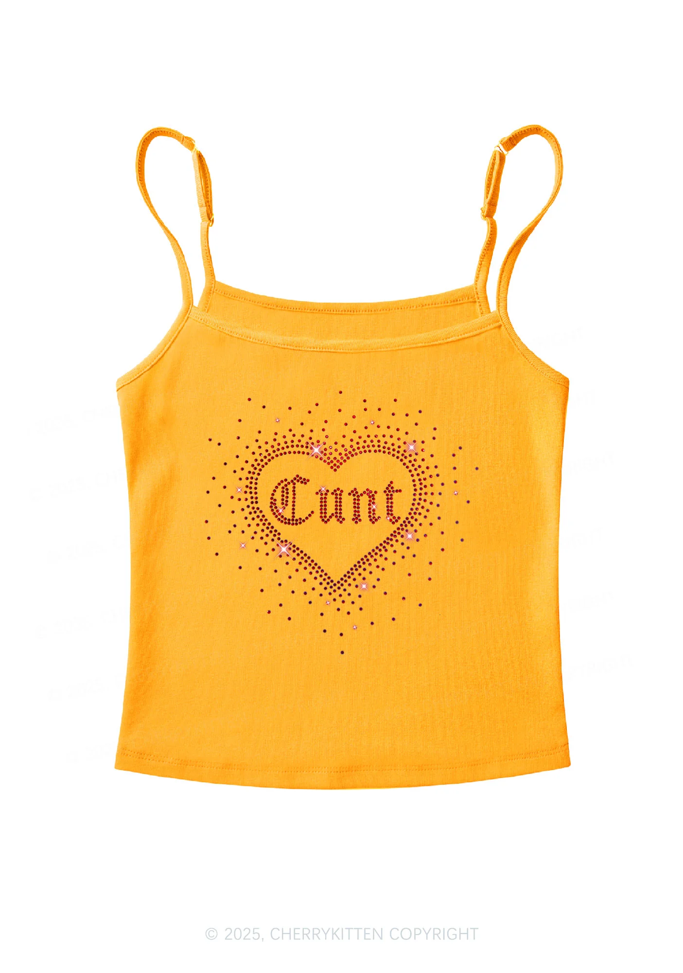 Rhinestone Love Cxxt Y2K Spaghetti Strap Cami Cherrykitten - Image 6